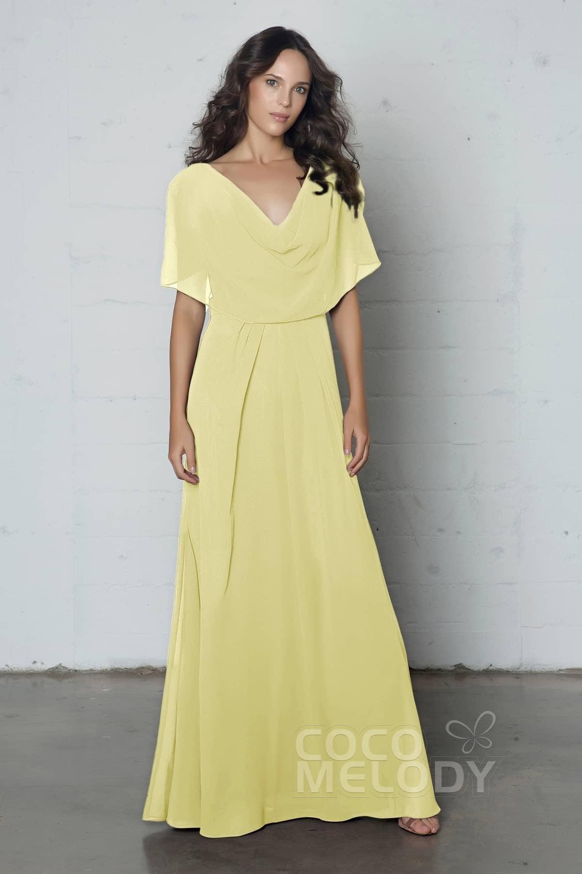 Sheath-Column Floor Length Chiffon Dress PR17014 - COCOMELODY