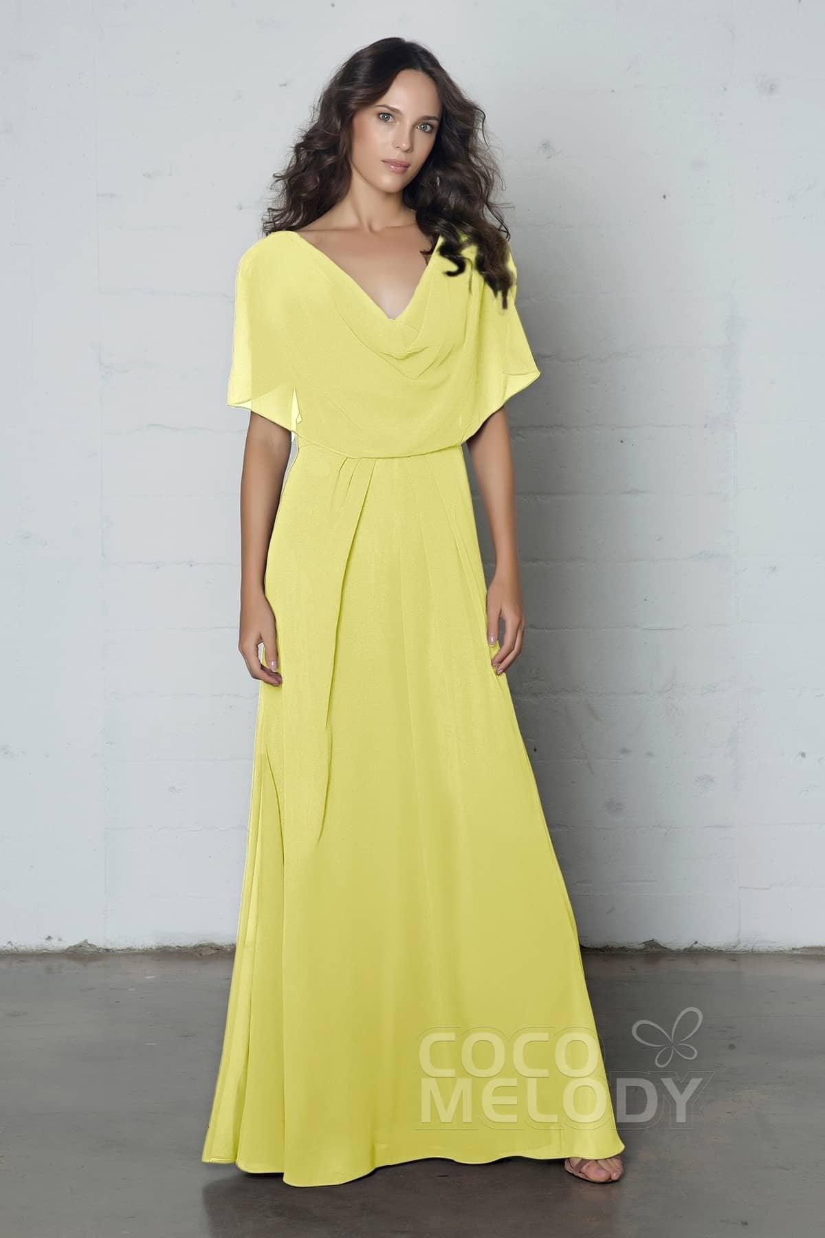 Sheath-Column Floor Length Chiffon Dress PR17014 - COCOMELODY