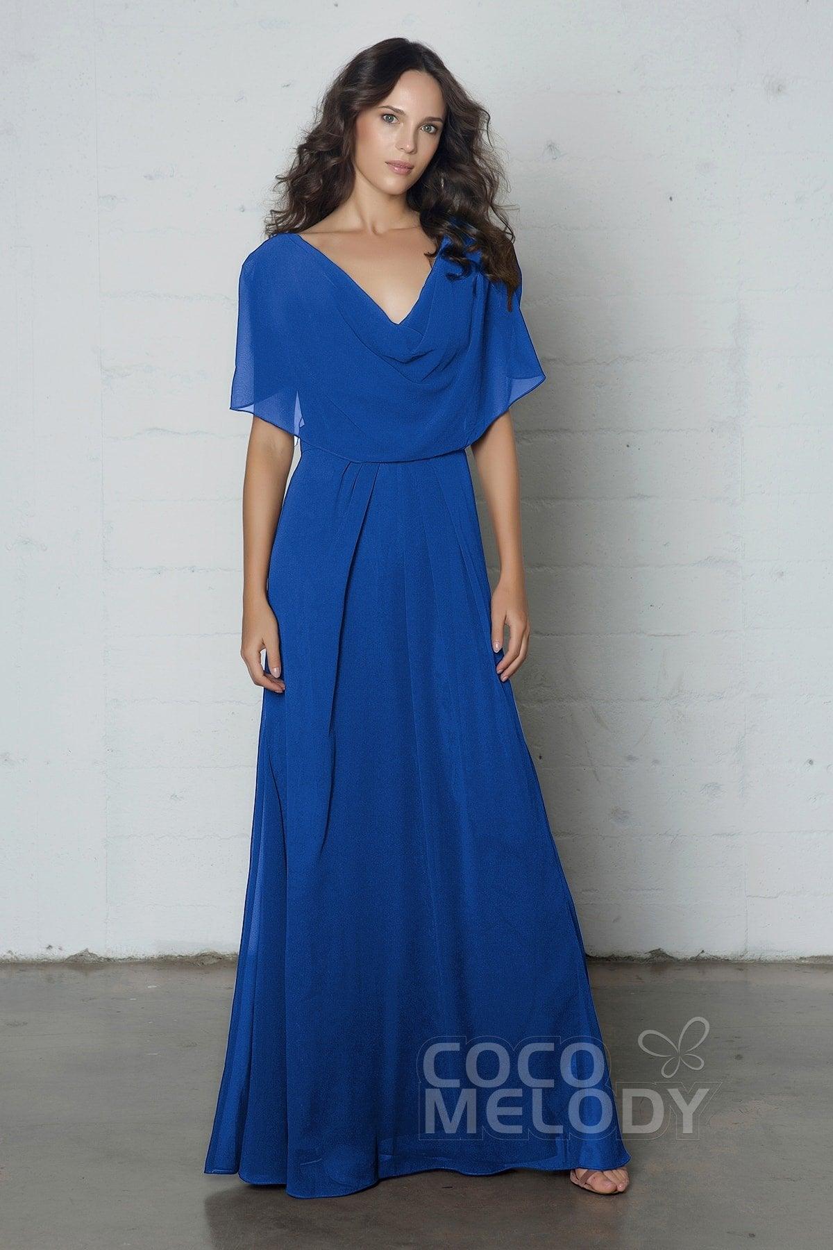 Sheath-Column Floor Length Chiffon Dress PR17014 - COCOMELODY