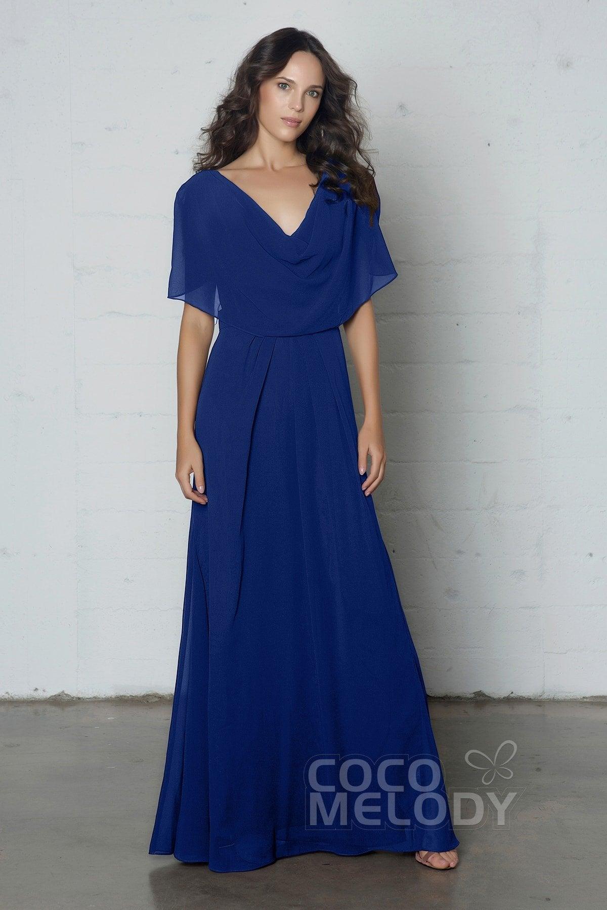 Sheath-Column Floor Length Chiffon Dress PR17014 - COCOMELODY