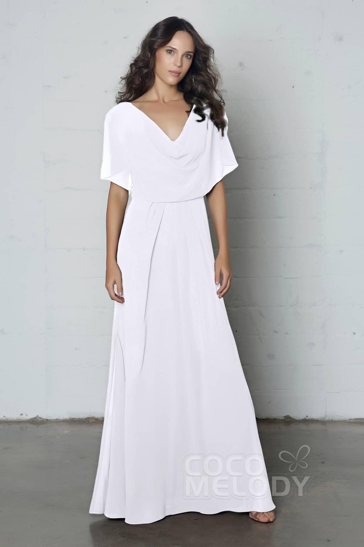 Sheath-Column Floor Length Chiffon Dress PR17014 - COCOMELODY