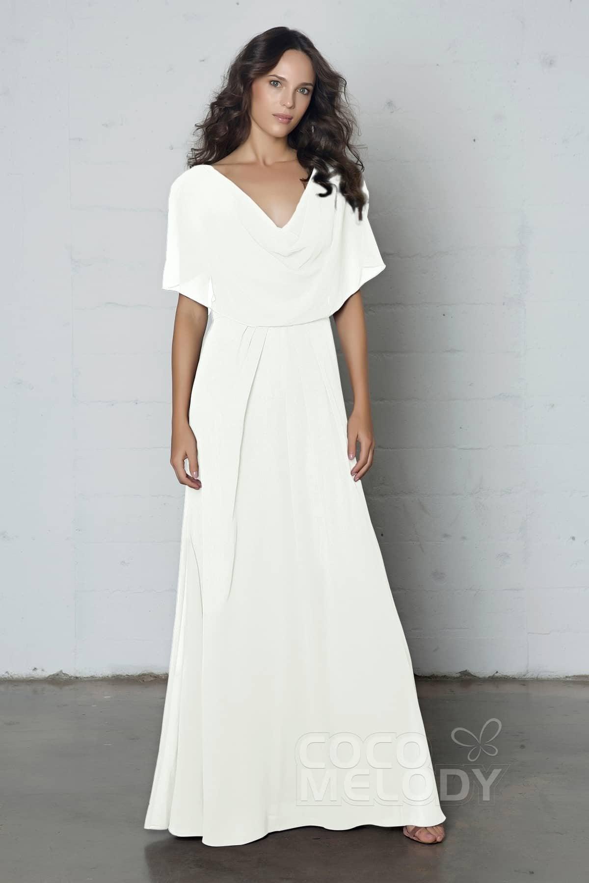 Sheath-Column Floor Length Chiffon Dress PR17014 - COCOMELODY