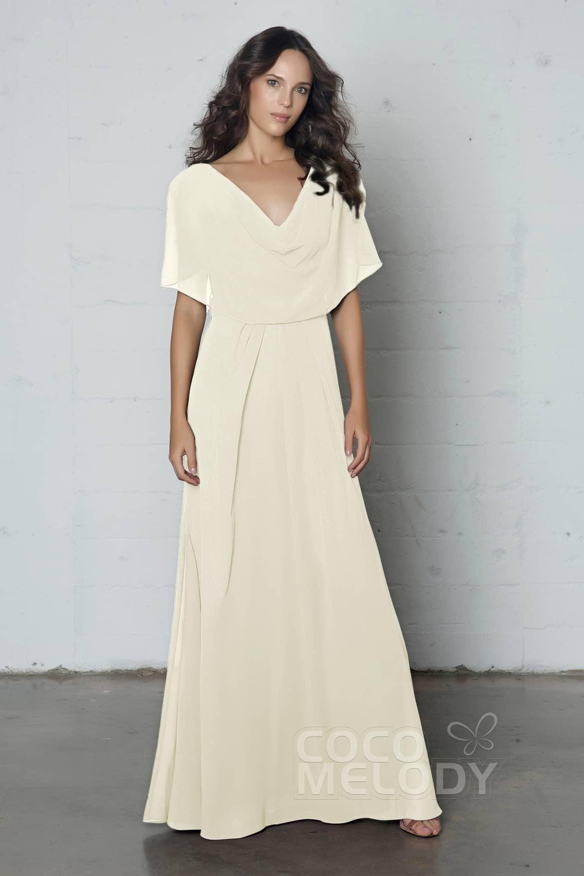 Sheath-Column Floor Length Chiffon Dress PR17014 - COCOMELODY