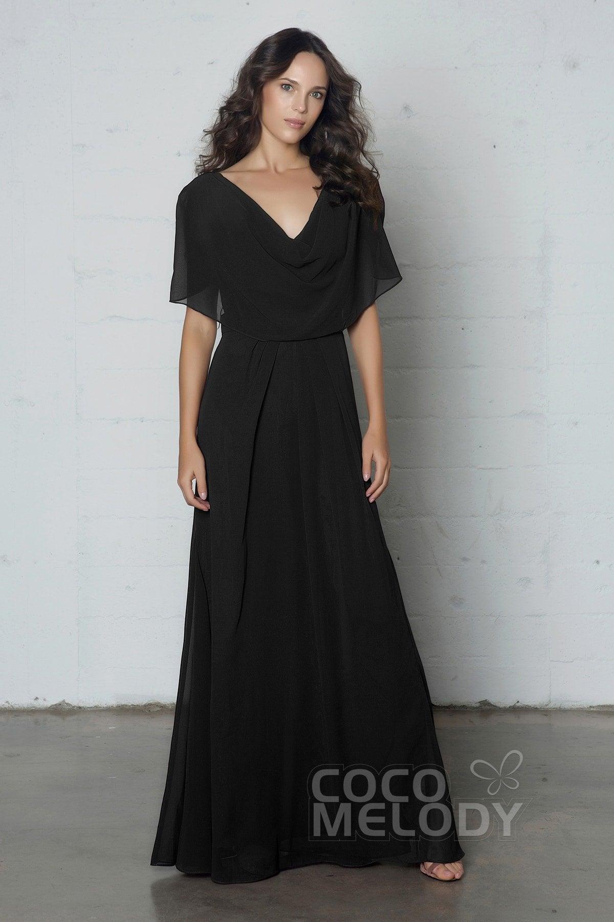 Sheath-Column Floor Length Chiffon Dress PR17014 - COCOMELODY