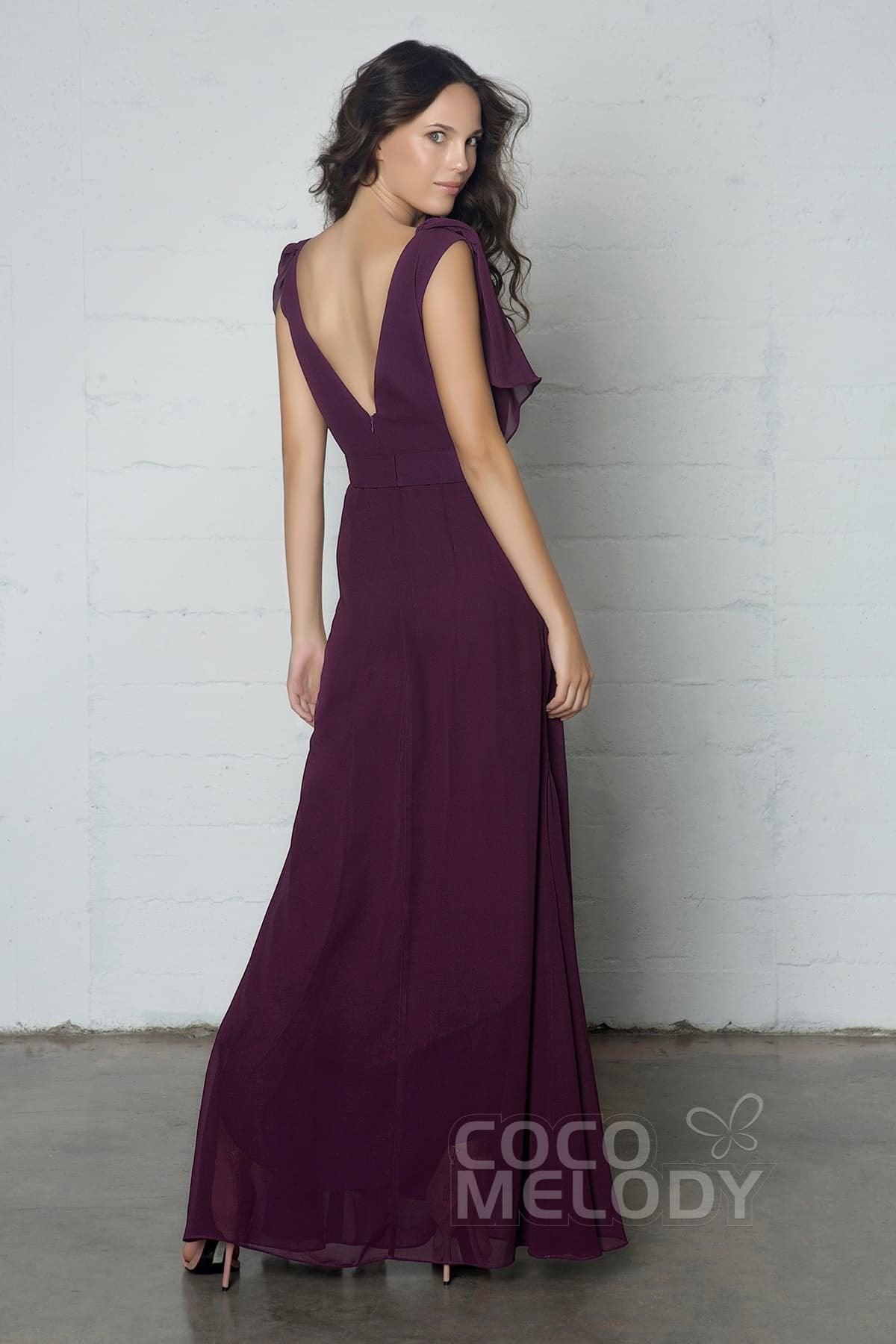Sheath-Column Floor Length Chiffon Dress PR17014 - COCOMELODY