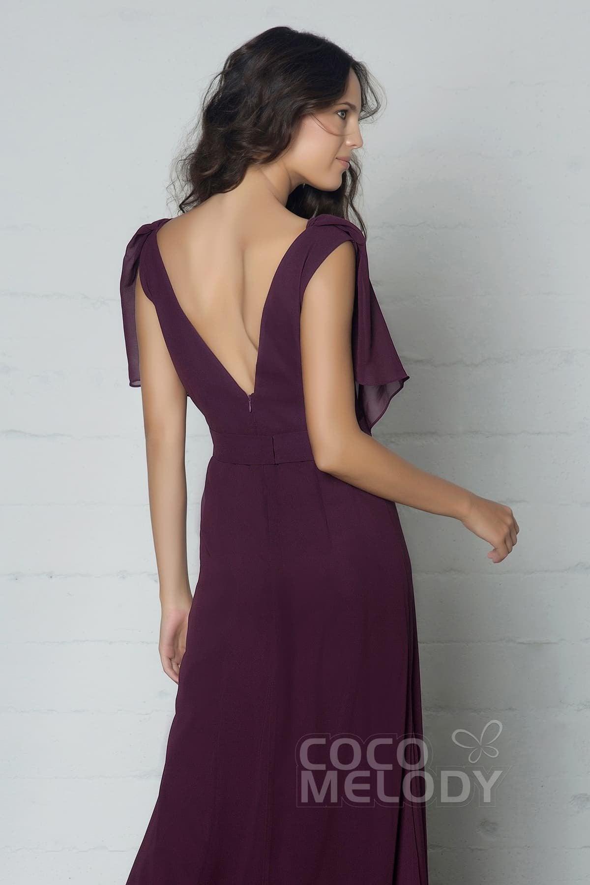 Sheath-Column Floor Length Chiffon Dress PR17014 - COCOMELODY