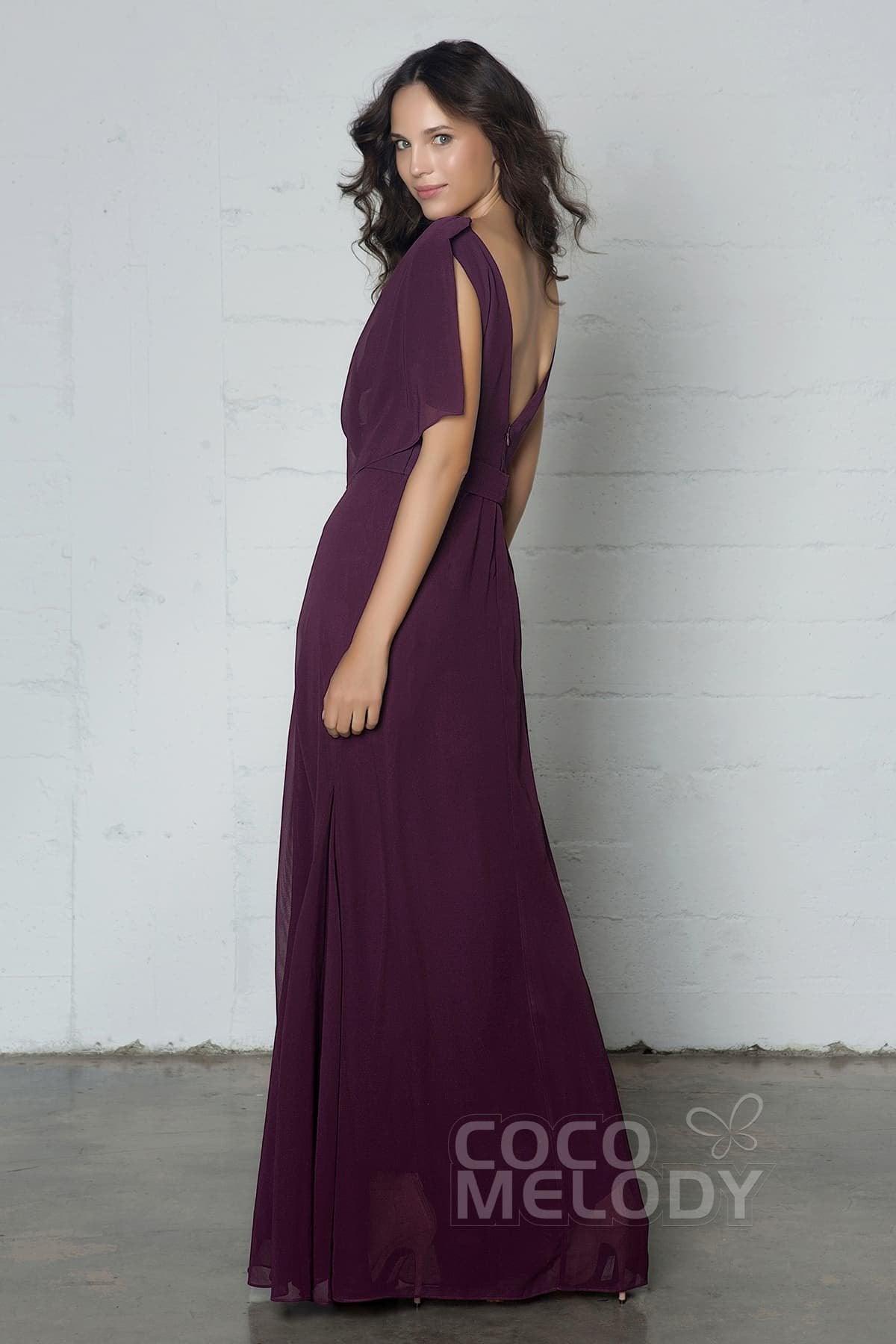 Sheath-Column Floor Length Chiffon Dress PR17014 - COCOMELODY