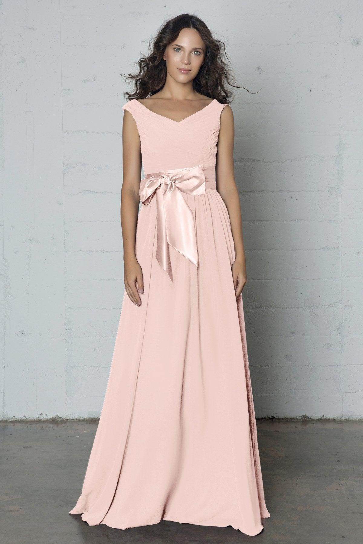 Sheath-Column Floor Length Chiffon Dress PR17017 - COCOMELODY