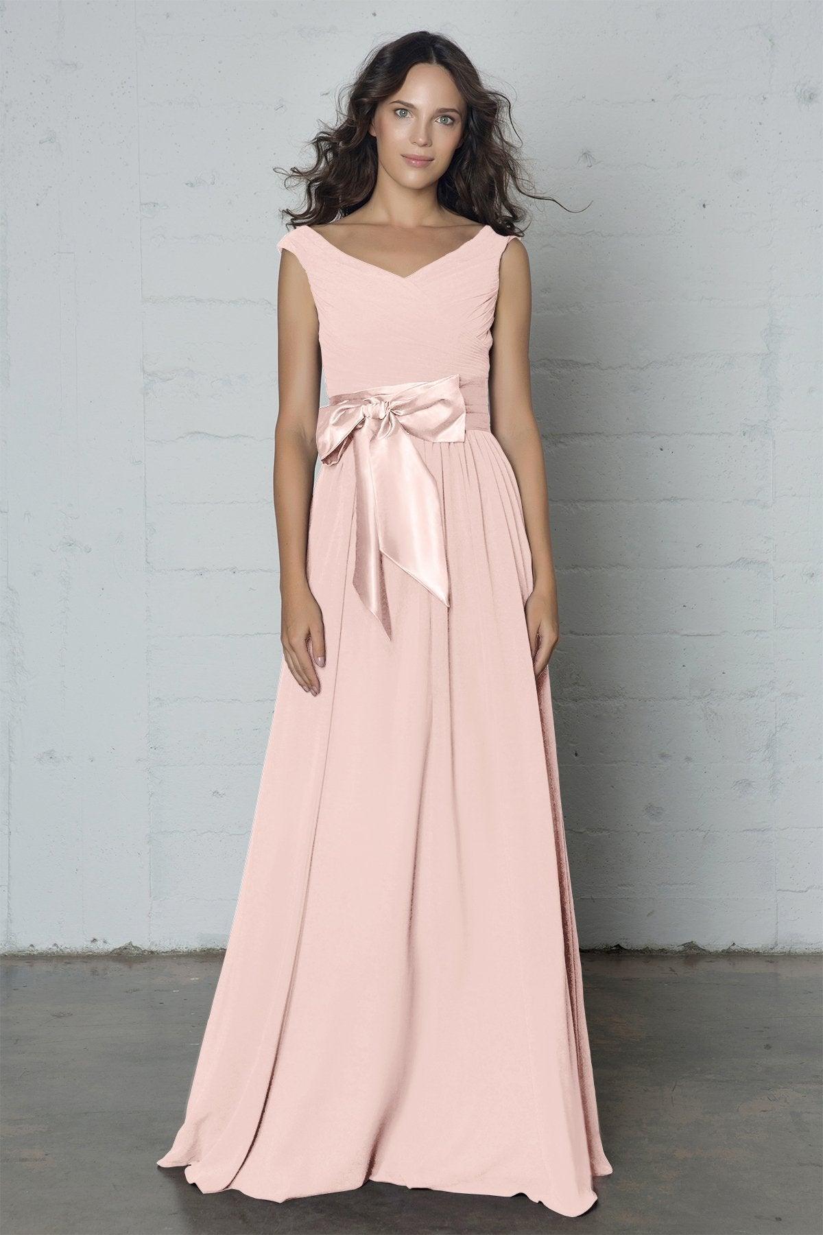 Sheath-Column Floor Length Chiffon Dress PR17017 - COCOMELODY
