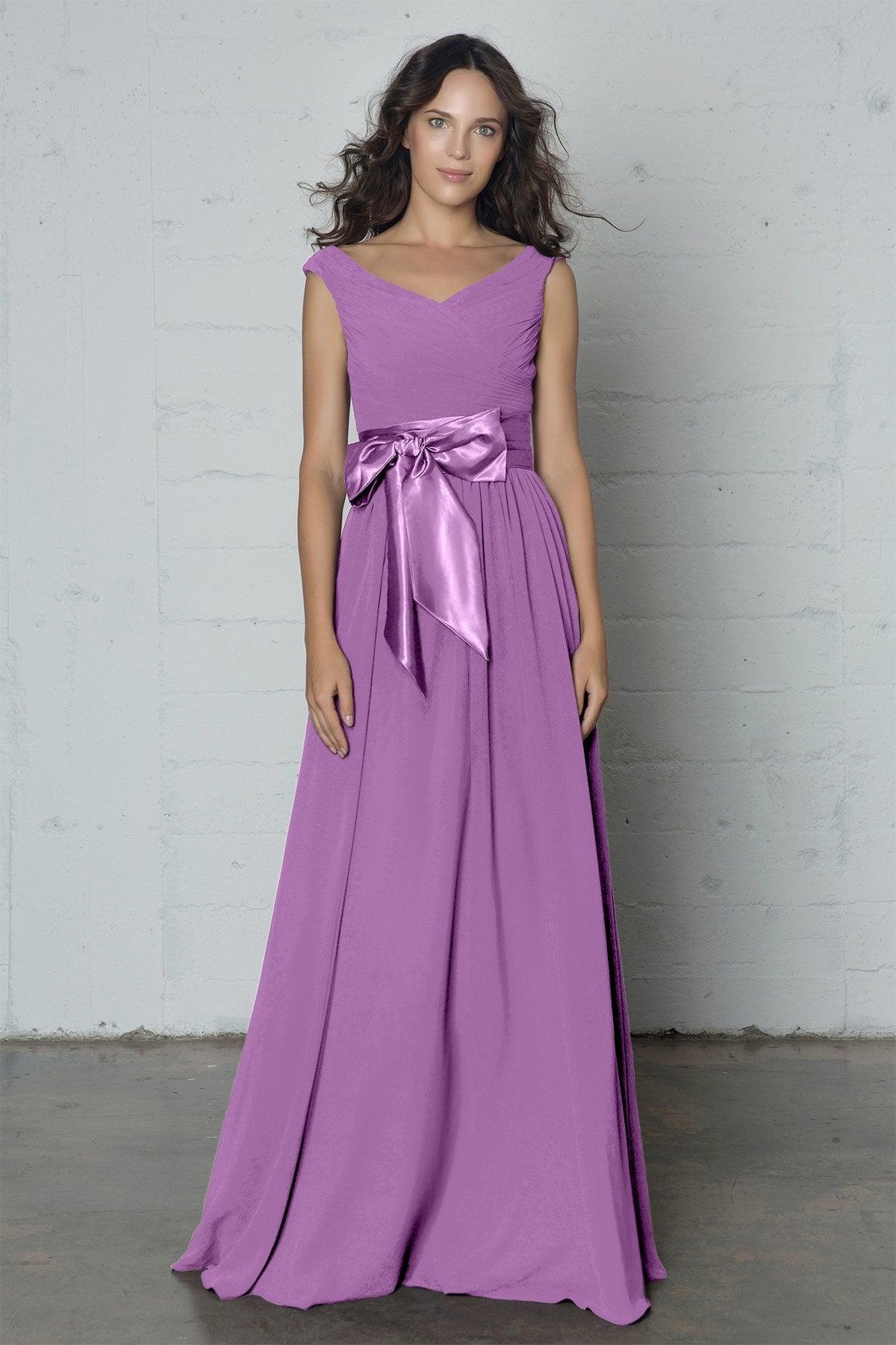 Sheath-Column Floor Length Chiffon Dress PR17017 - COCOMELODY