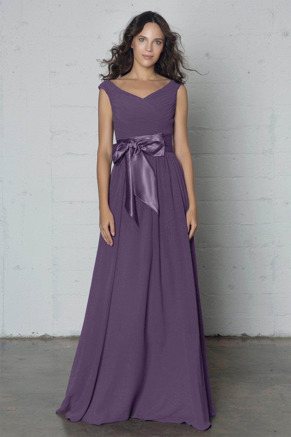 Sheath-Column Floor Length Chiffon Dress PR17017 - COCOMELODY