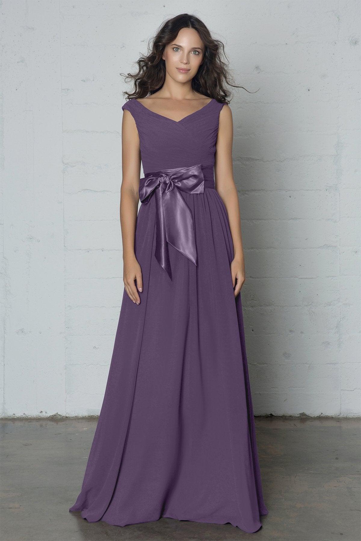 Sheath-Column Floor Length Chiffon Dress PR17017 - COCOMELODY
