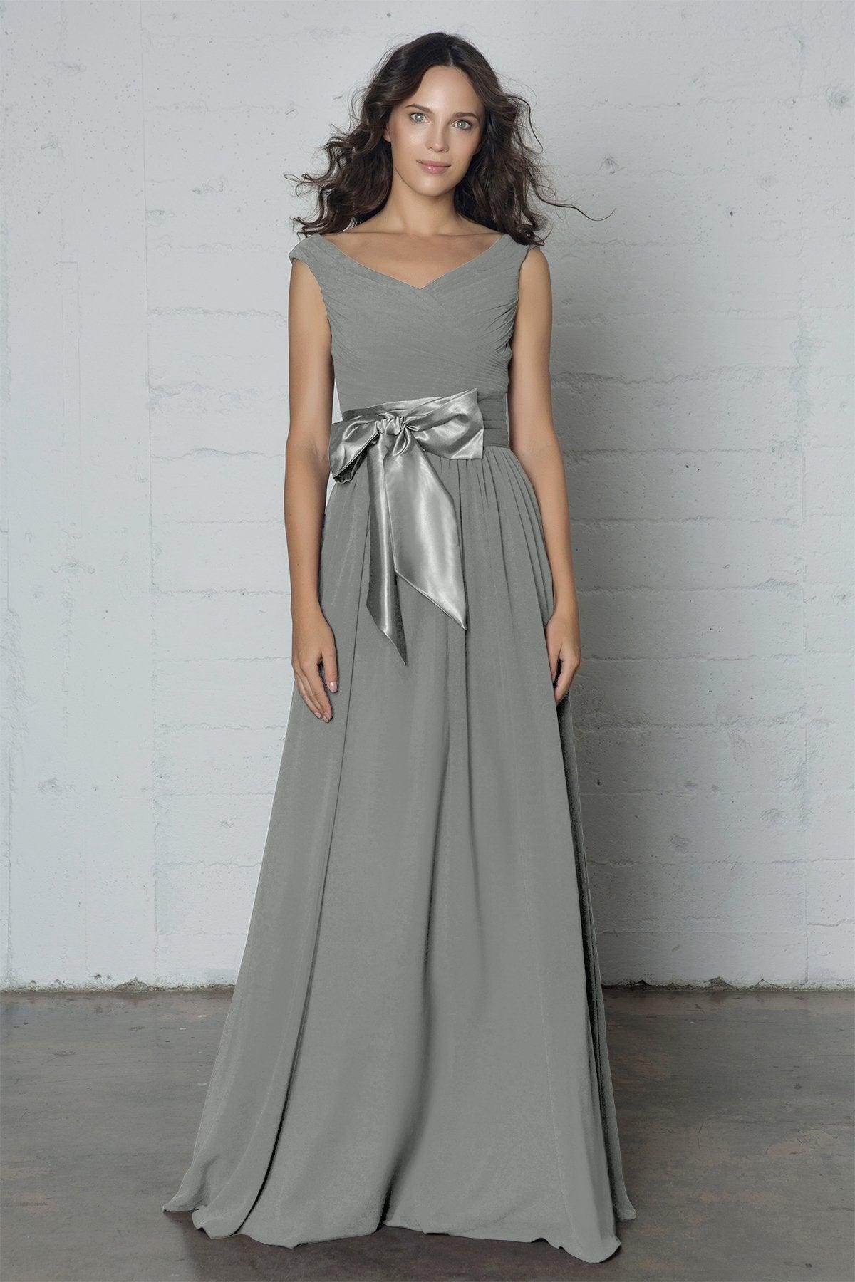 Sheath-Column Floor Length Chiffon Dress PR17017 - COCOMELODY