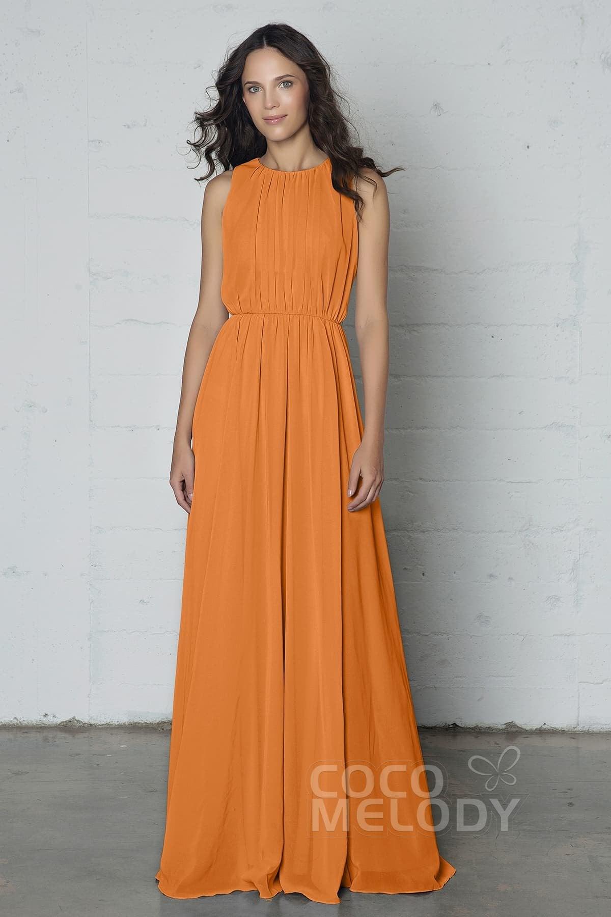 Sheath-Column Floor Length Chiffon Dress PR17020 - COCOMELODY