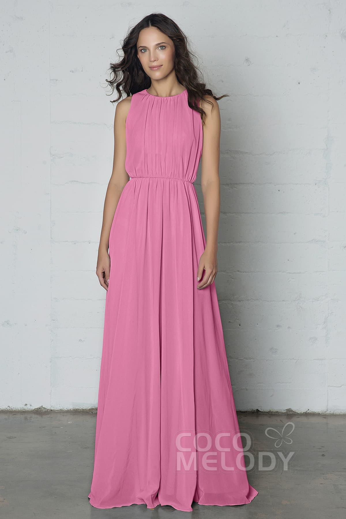 Sheath-Column Floor Length Chiffon Dress PR17020 - COCOMELODY