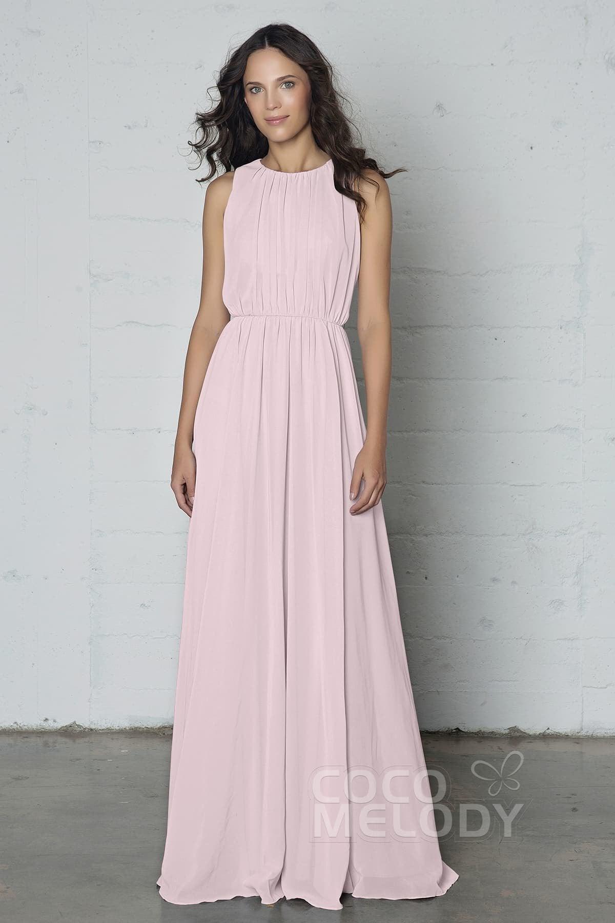 Sheath-Column Floor Length Chiffon Dress PR17020 - COCOMELODY
