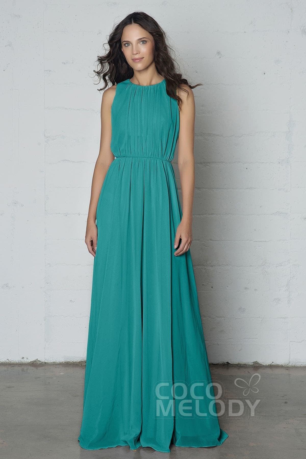 Sheath-Column Floor Length Chiffon Dress PR17020 - COCOMELODY