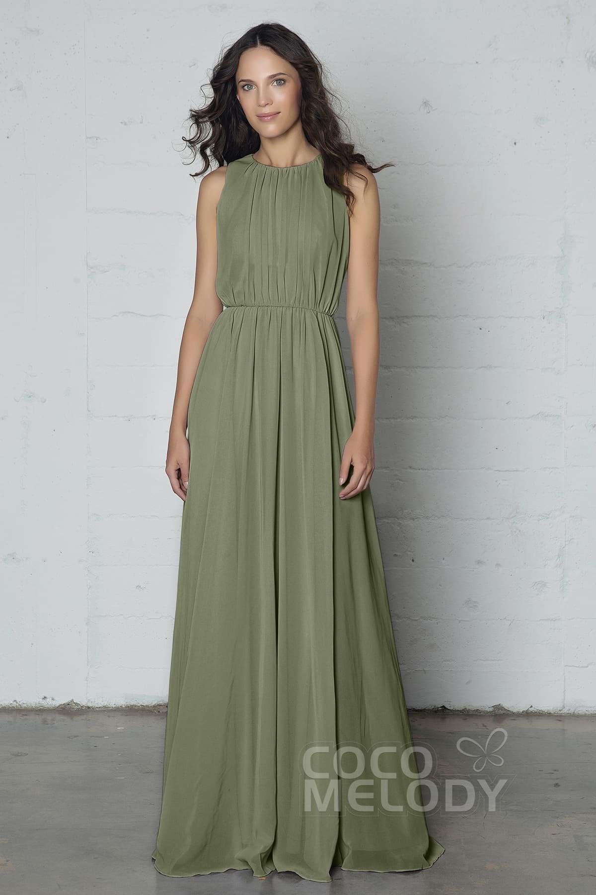 Sheath-Column Floor Length Chiffon Dress PR17020 - COCOMELODY