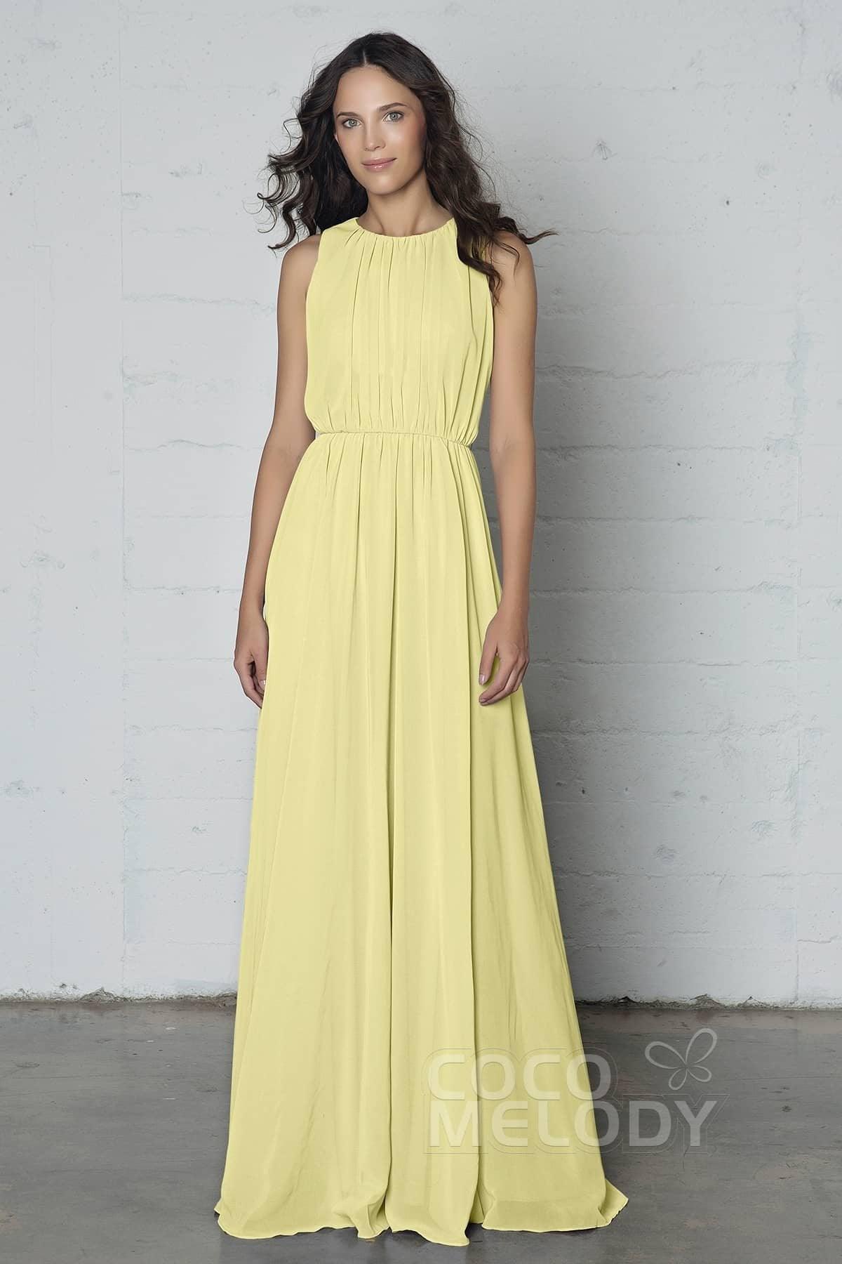 Sheath-Column Floor Length Chiffon Dress PR17020 - COCOMELODY