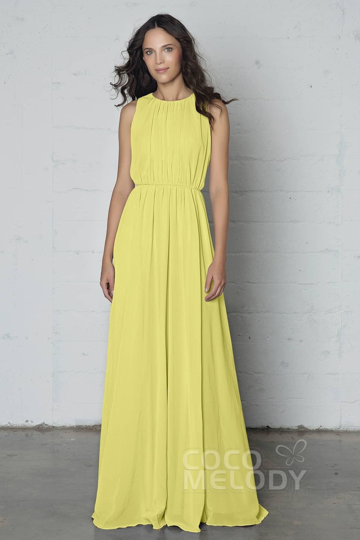 Sheath-Column Floor Length Chiffon Dress PR17020 - COCOMELODY
