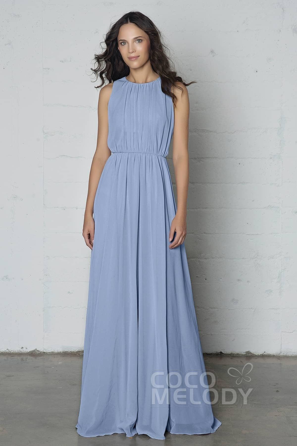 Sheath-Column Floor Length Chiffon Dress PR17020 - COCOMELODY