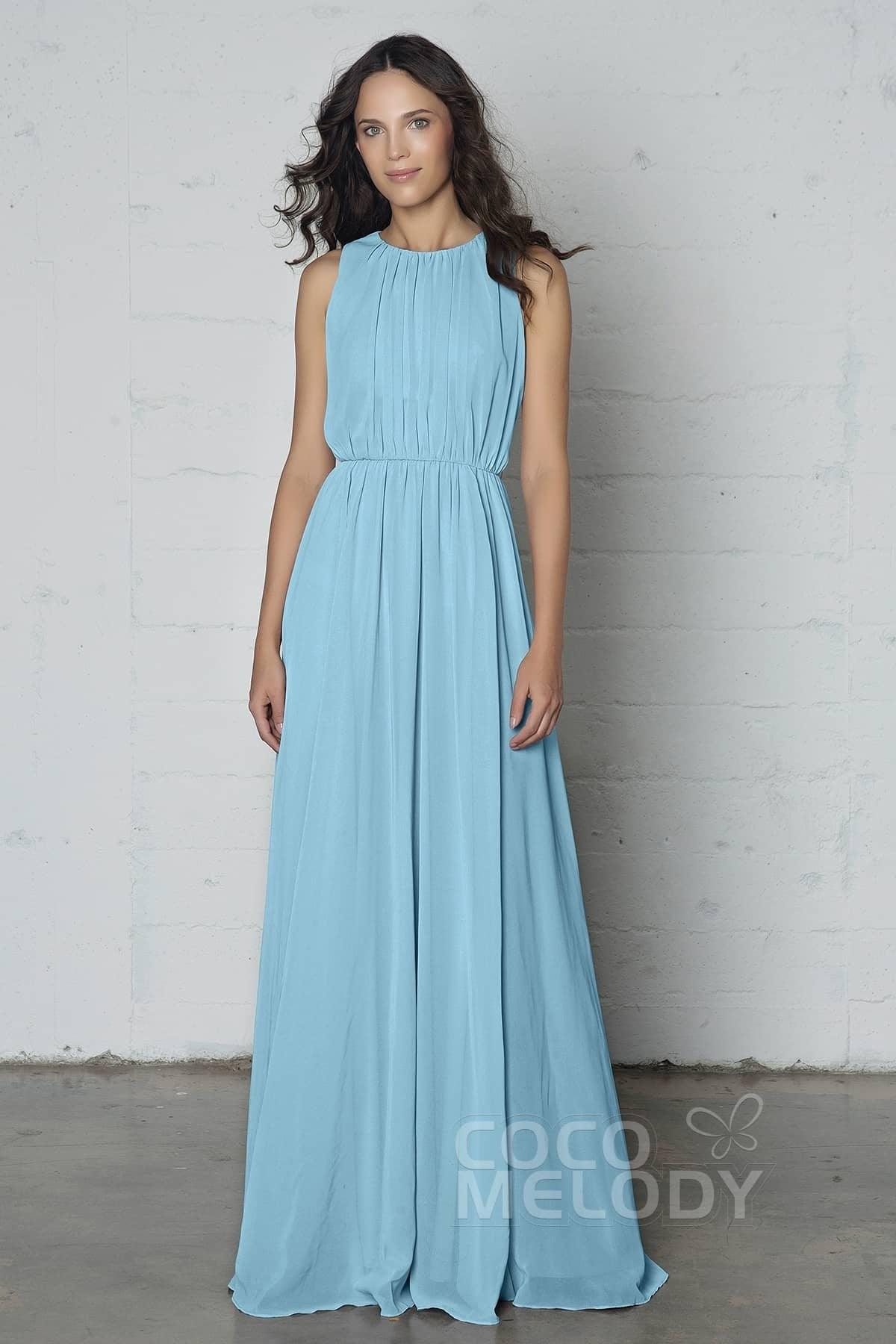 Sheath-Column Floor Length Chiffon Dress PR17020 - COCOMELODY