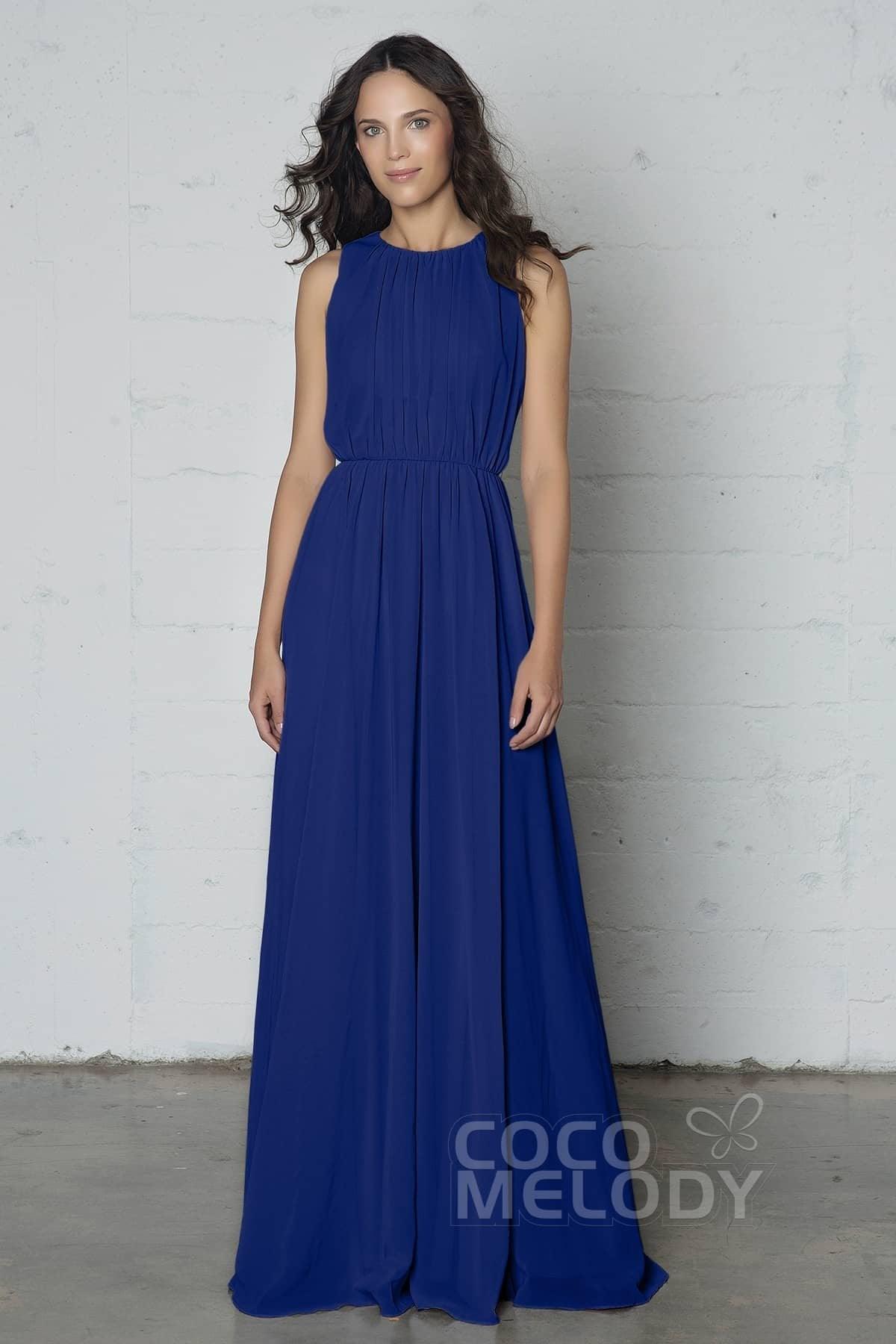 Sheath-Column Floor Length Chiffon Dress PR17020 - COCOMELODY