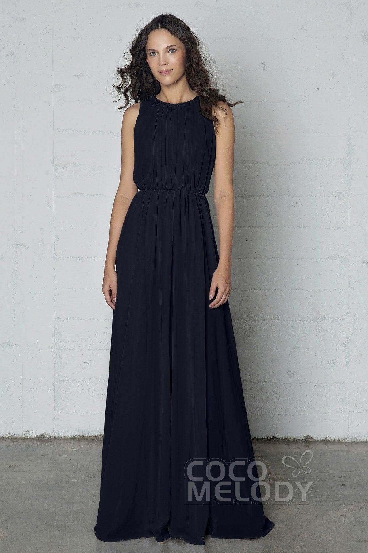 Sheath-Column Floor Length Chiffon Dress PR17020 - COCOMELODY