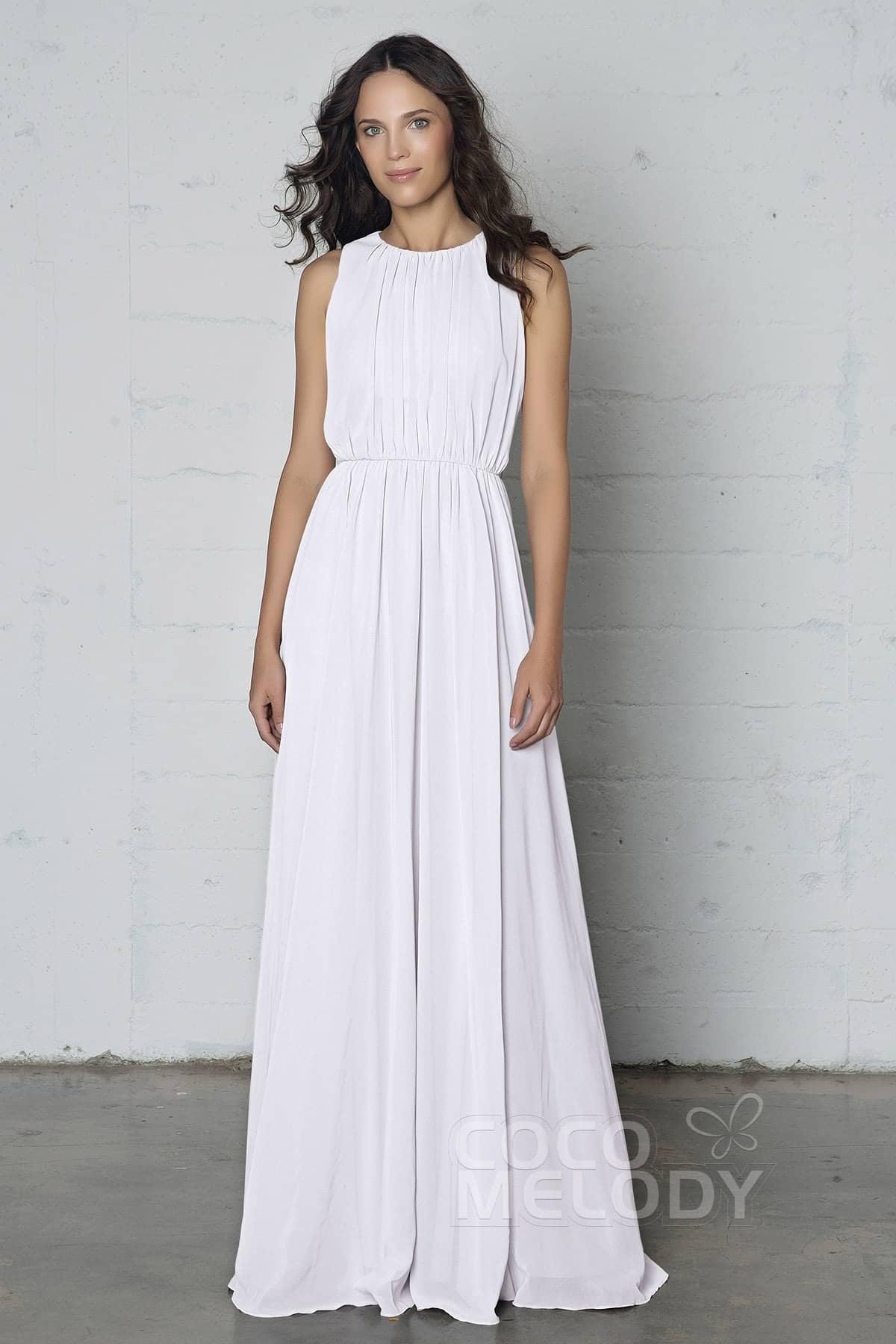 Sheath-Column Floor Length Chiffon Dress PR17020 - COCOMELODY