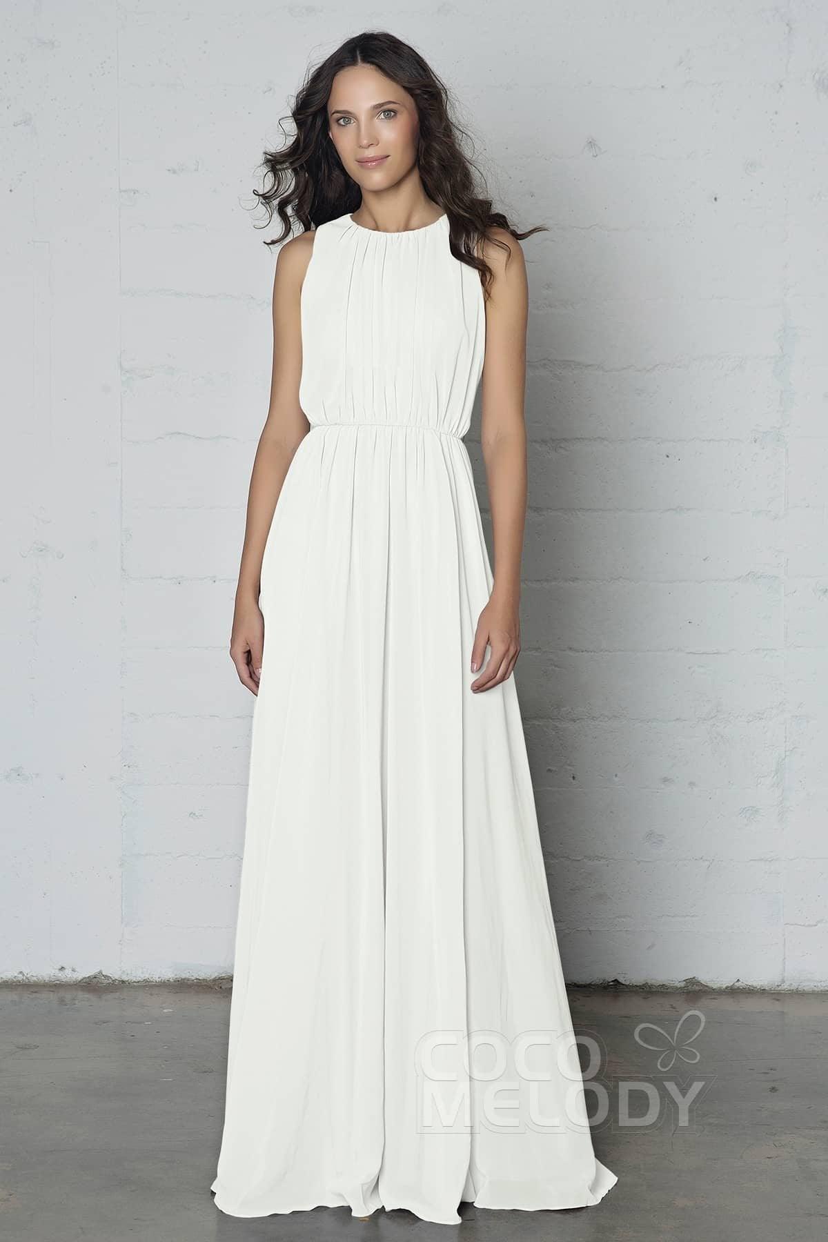 Sheath-Column Floor Length Chiffon Dress PR17020 - COCOMELODY