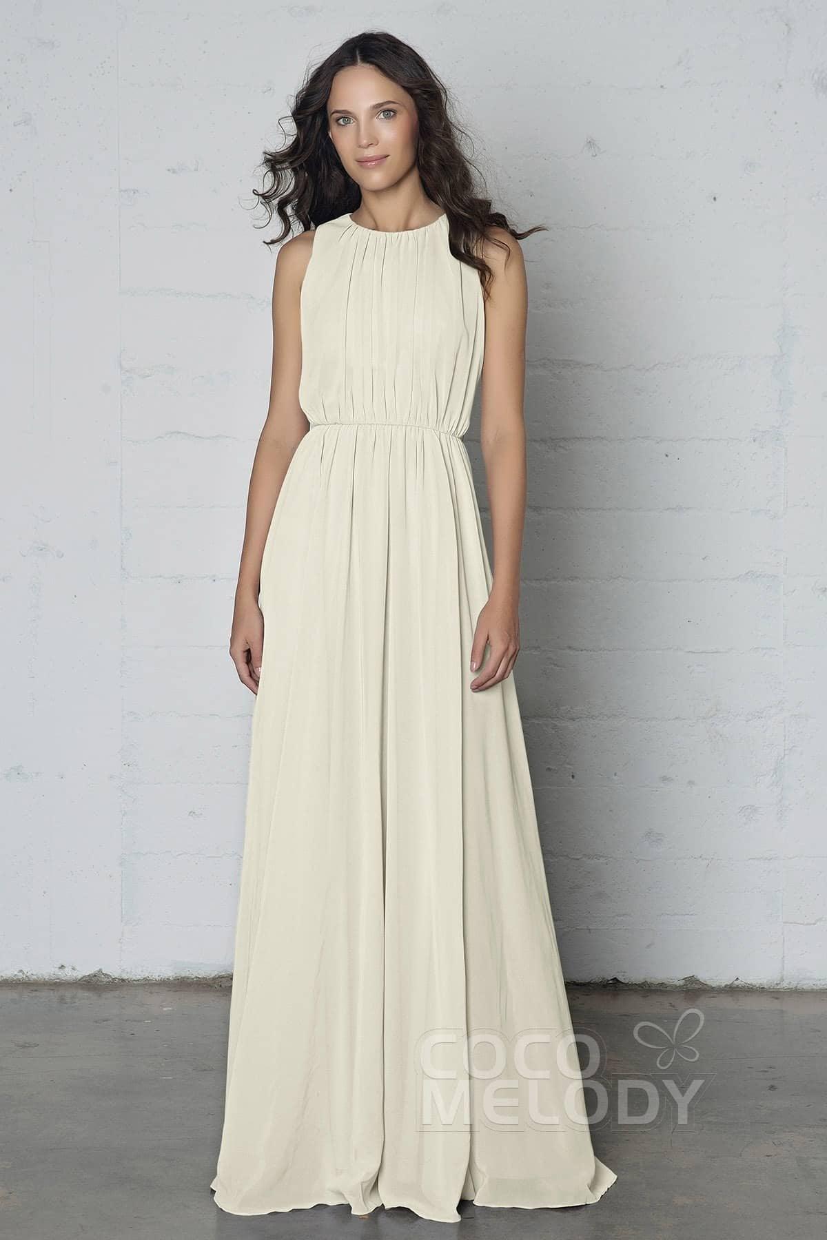 Sheath-Column Floor Length Chiffon Dress PR17020 - COCOMELODY