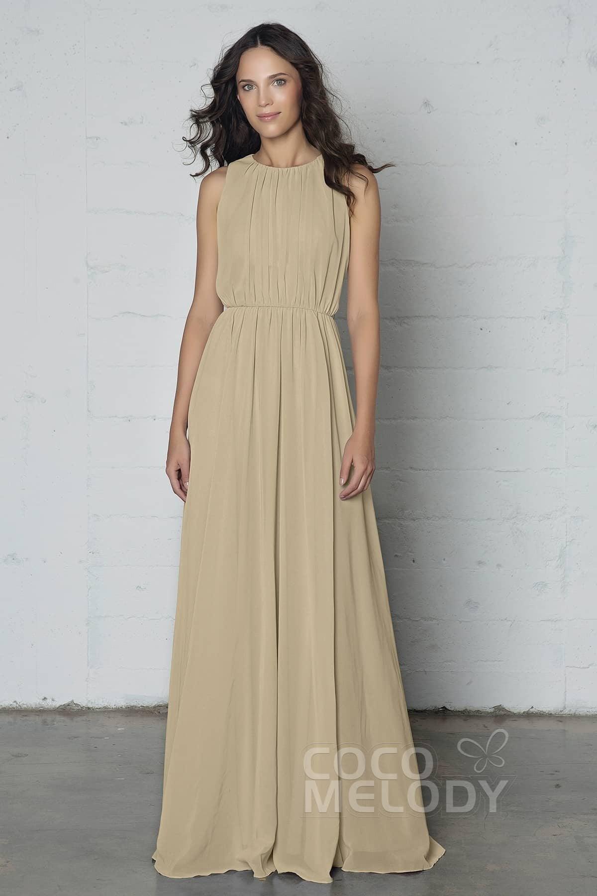 Sheath-Column Floor Length Chiffon Dress PR17020 - COCOMELODY