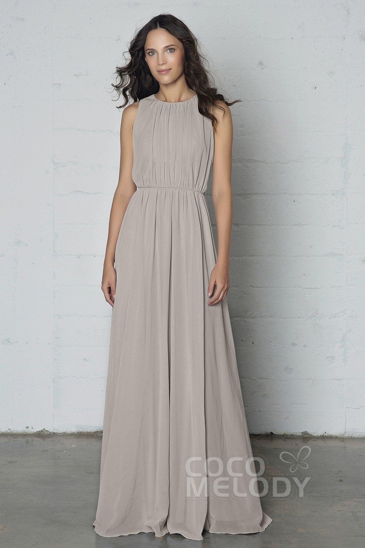 Sheath-Column Floor Length Chiffon Dress PR17020 - COCOMELODY