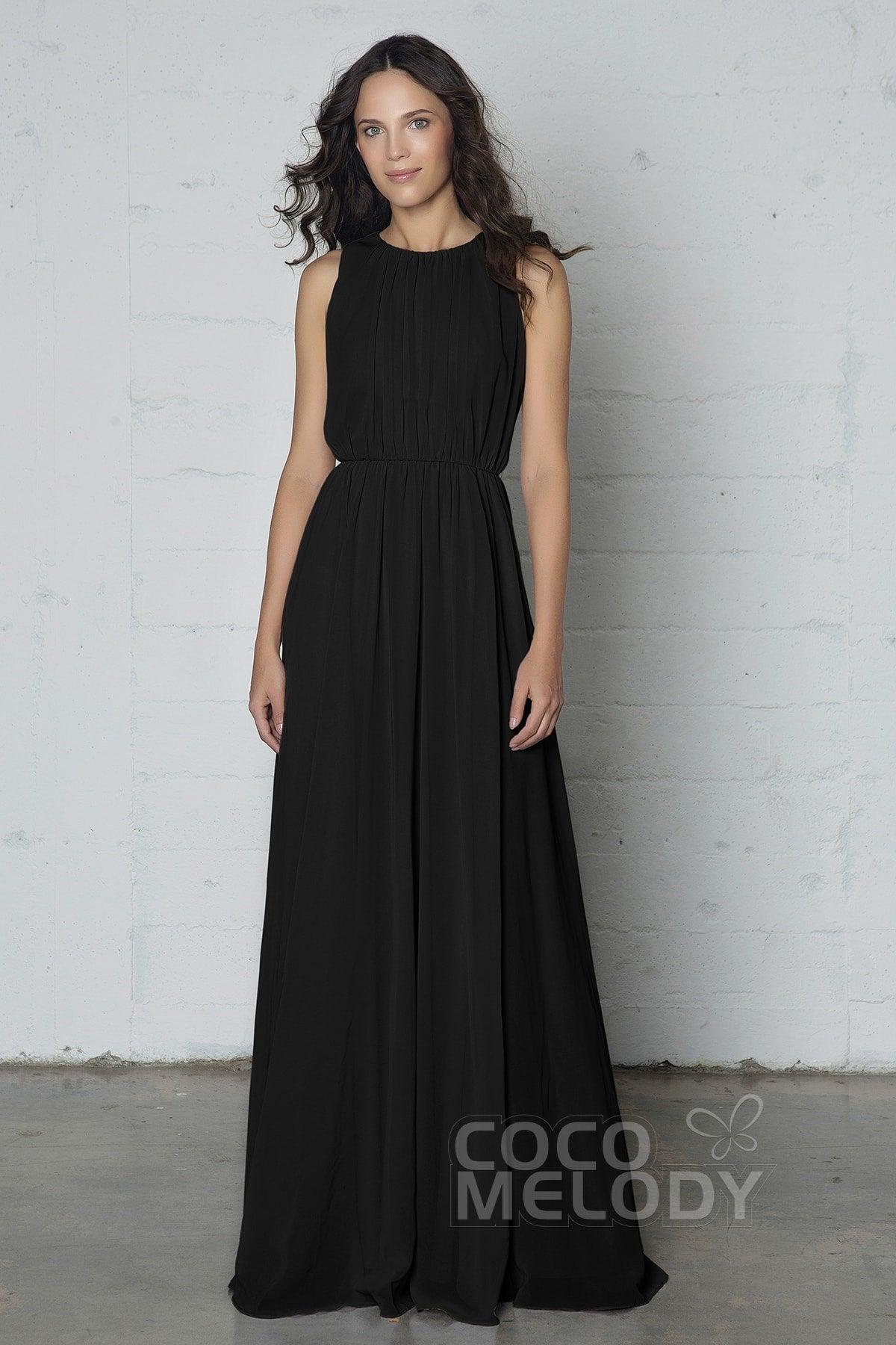 Sheath-Column Floor Length Chiffon Dress PR17020 - COCOMELODY