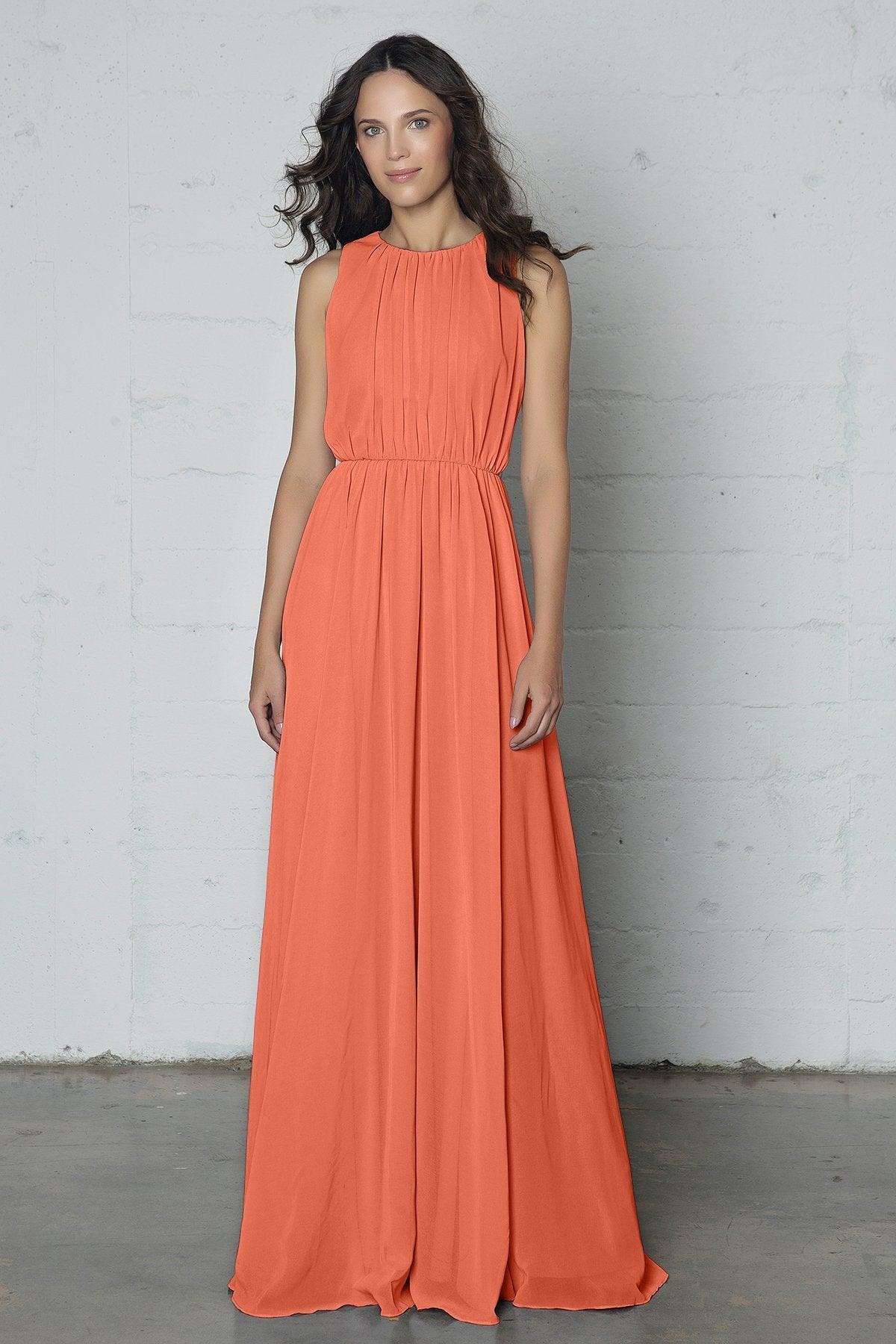 Sheath-Column Floor Length Chiffon Dress PR17020 - COCOMELODY