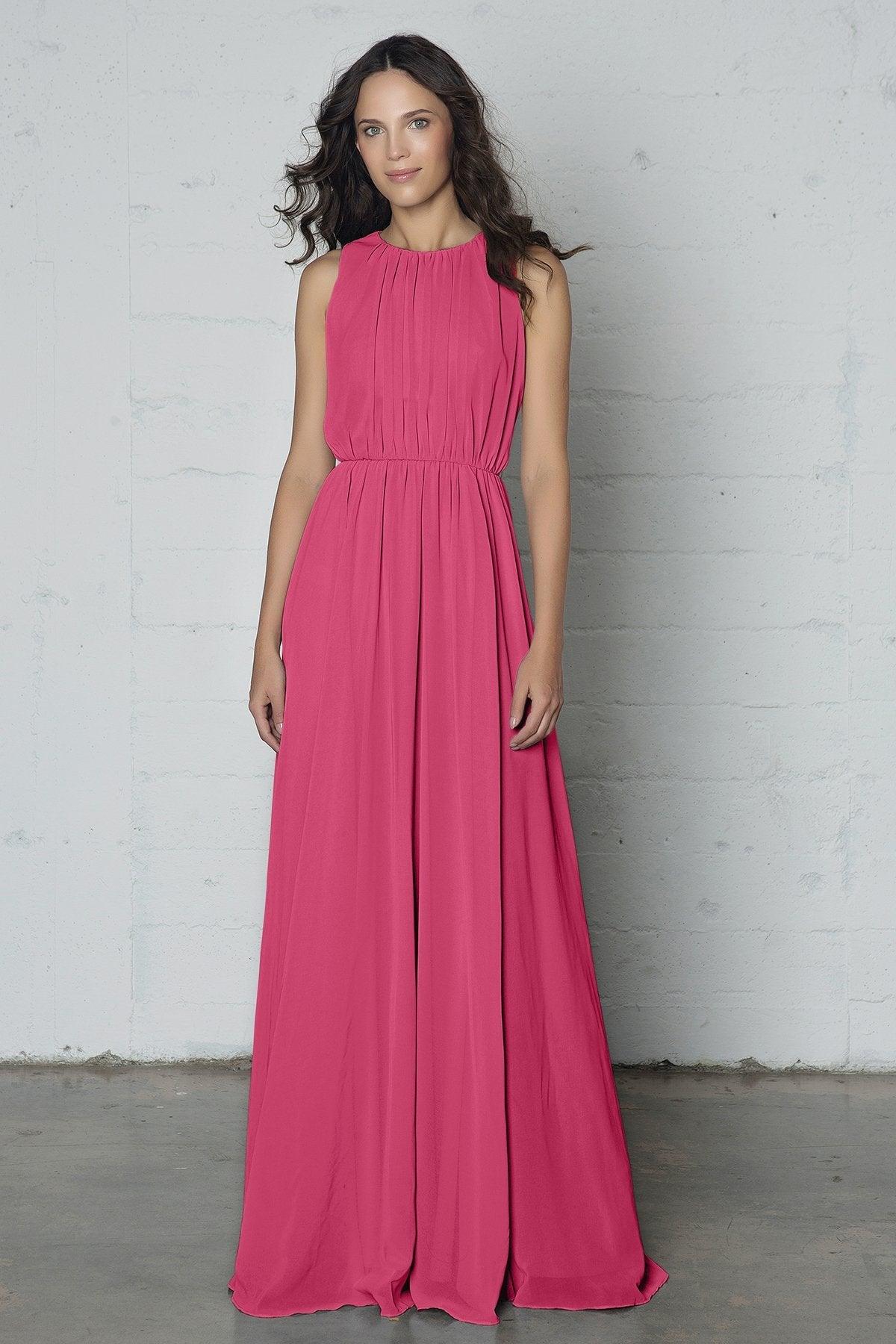 Sheath-Column Floor Length Chiffon Dress PR17020 - COCOMELODY