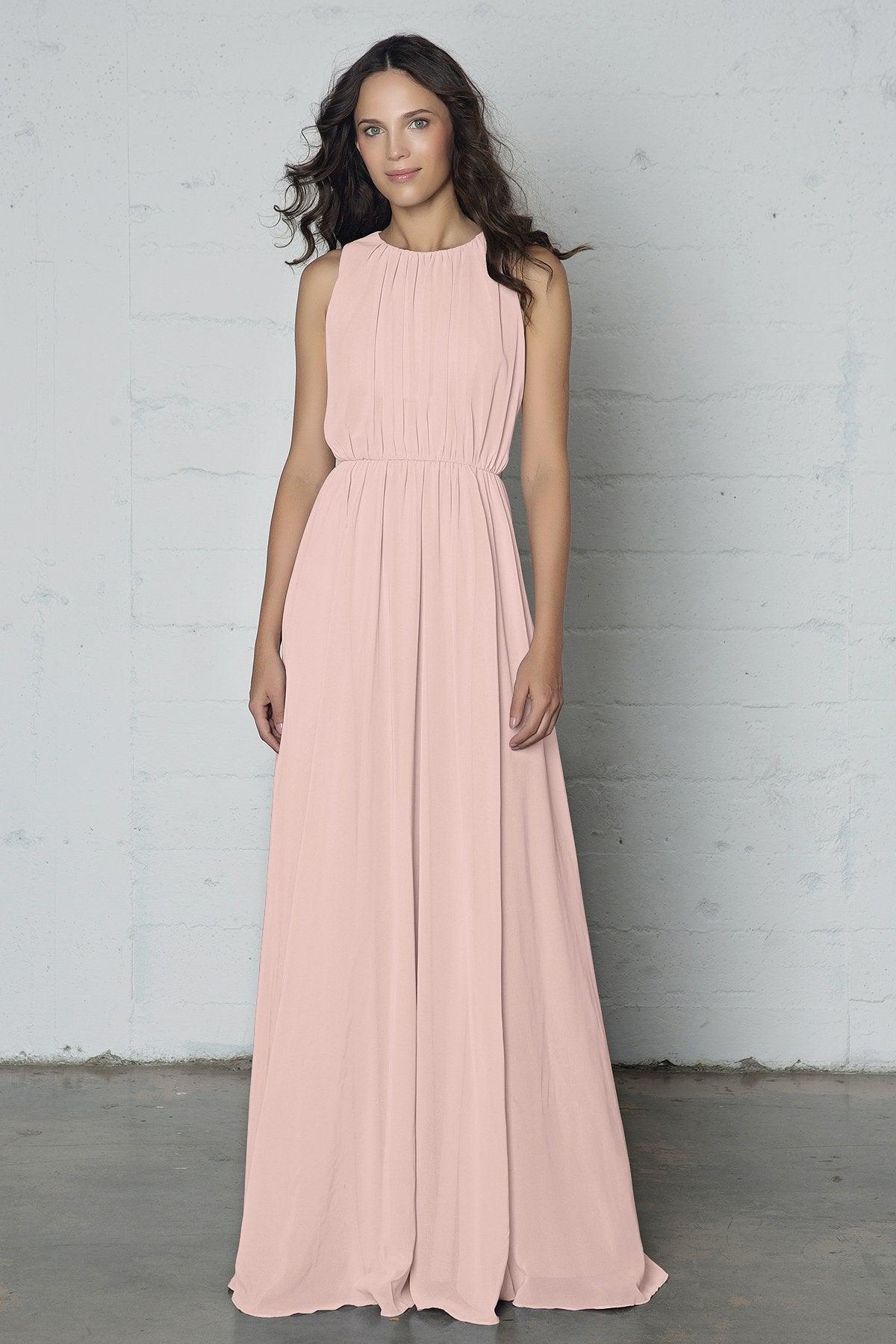 Sheath-Column Floor Length Chiffon Dress PR17020 - COCOMELODY