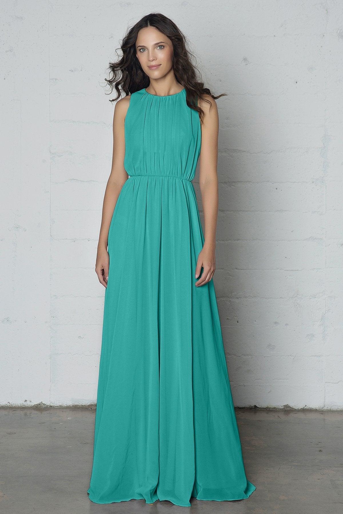 Sheath-Column Floor Length Chiffon Dress PR17020 - COCOMELODY