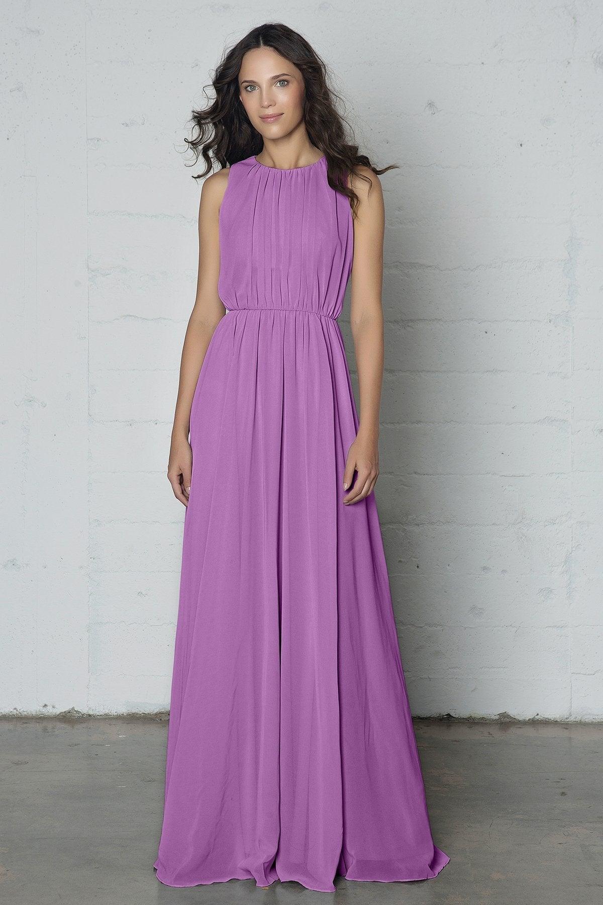 Sheath-Column Floor Length Chiffon Dress PR17020 - COCOMELODY