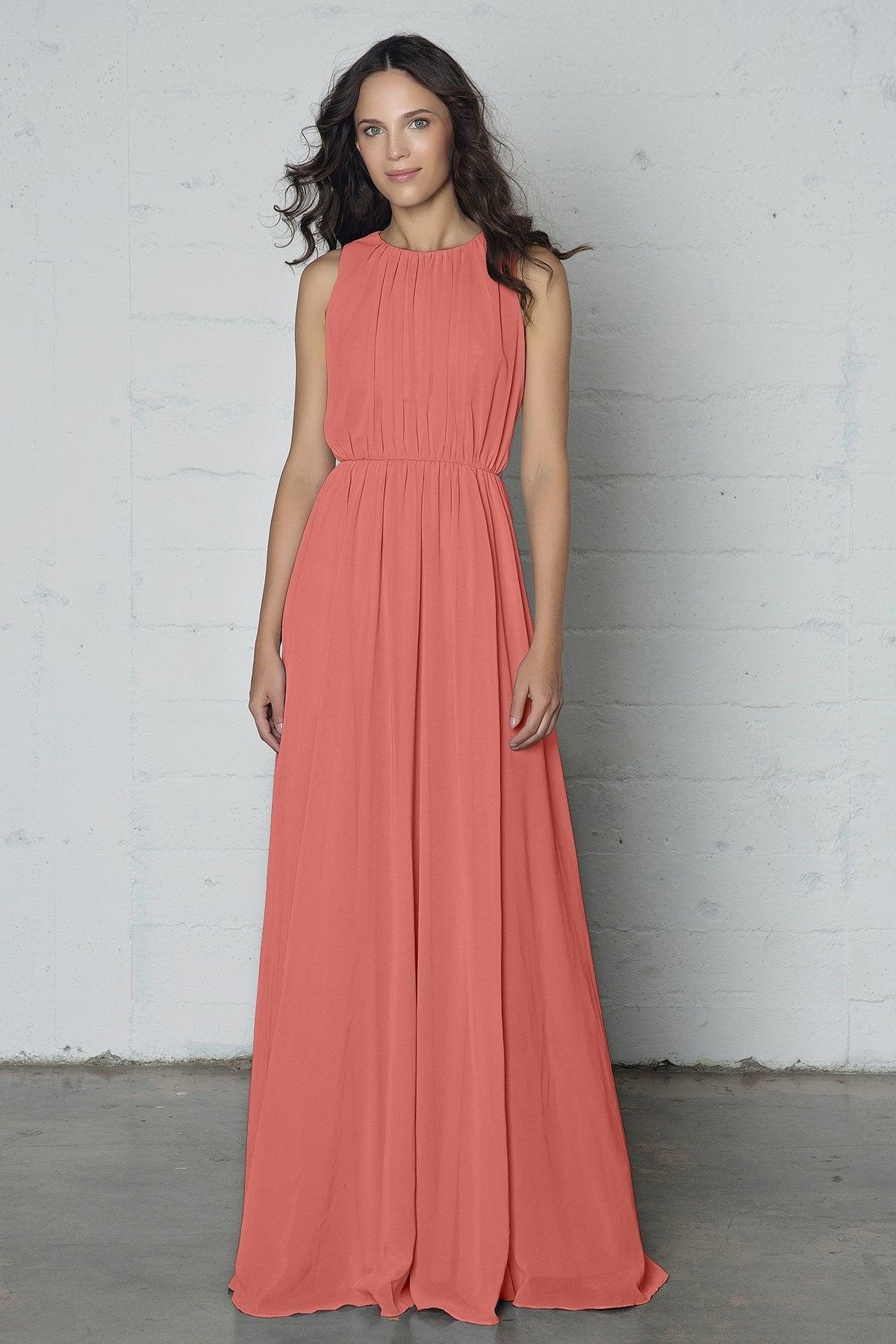 Sheath-Column Floor Length Chiffon Dress PR17020 - COCOMELODY