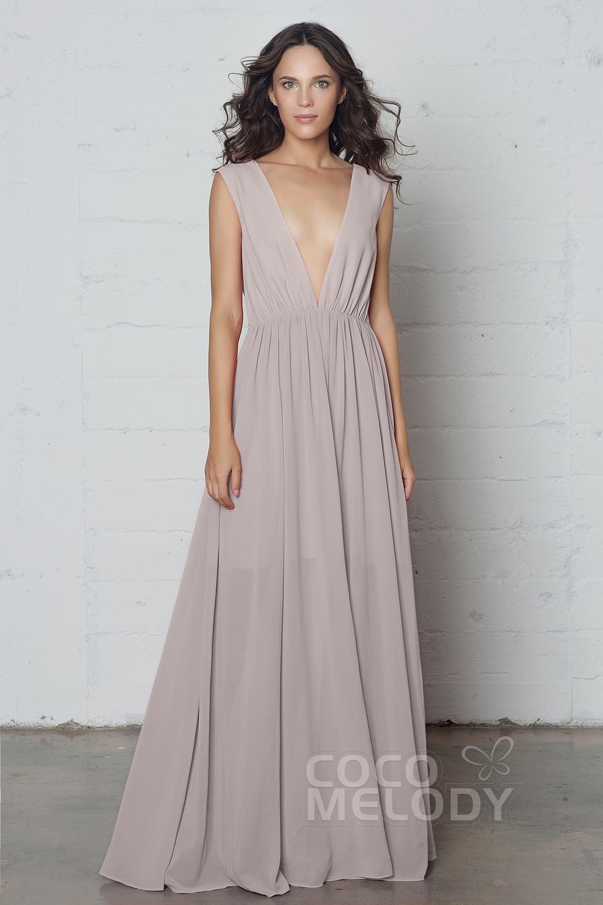 Sheath-Column Floor Length Chiffon Dress PR17022 - COCOMELODY