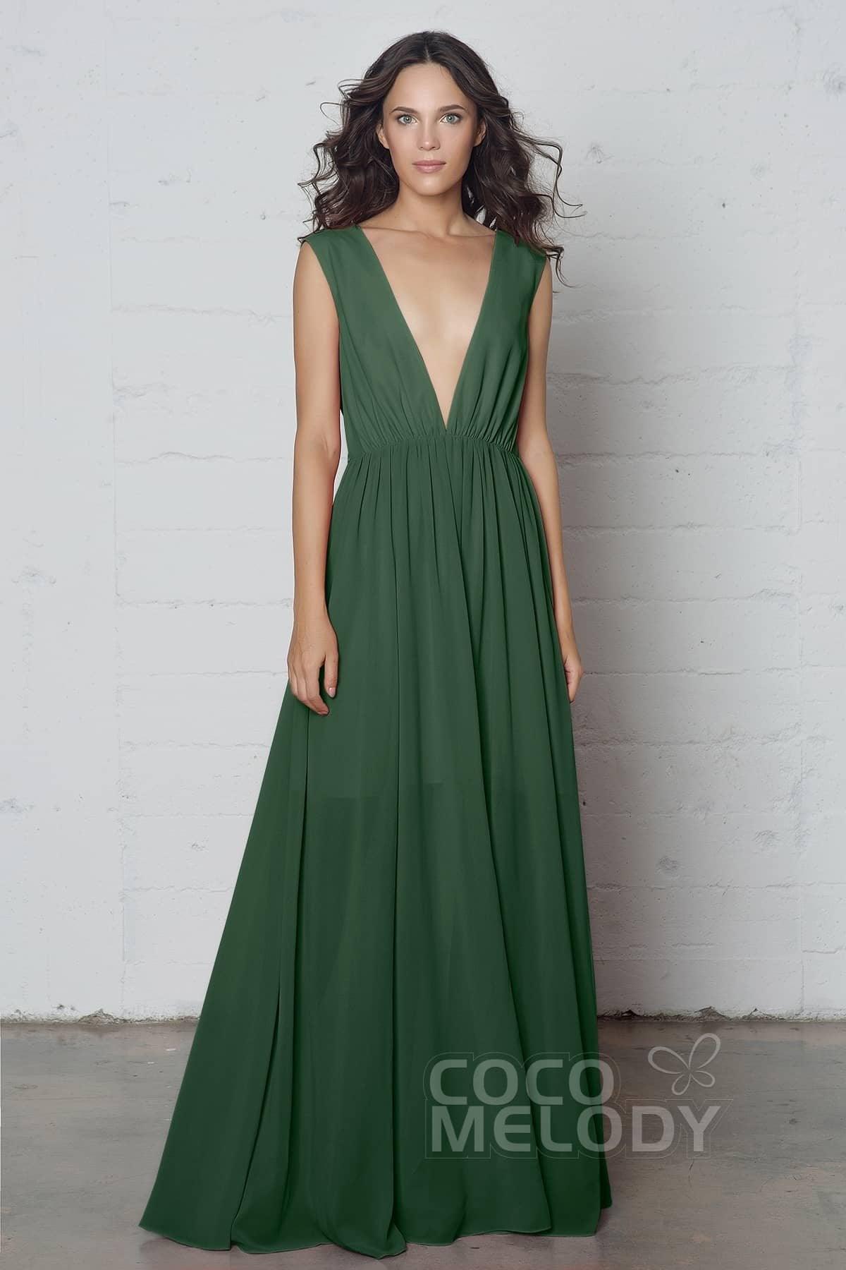 Sheath-Column Floor Length Chiffon Dress PR17022 - COCOMELODY
