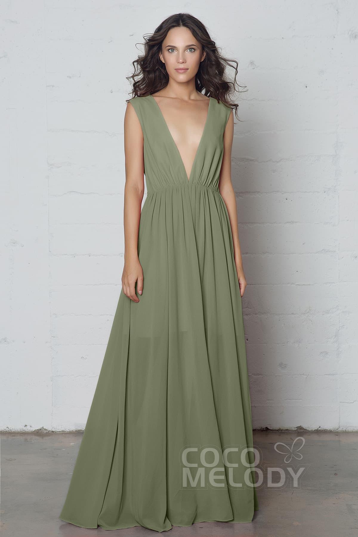 Sheath-Column Floor Length Chiffon Dress PR17022 - COCOMELODY