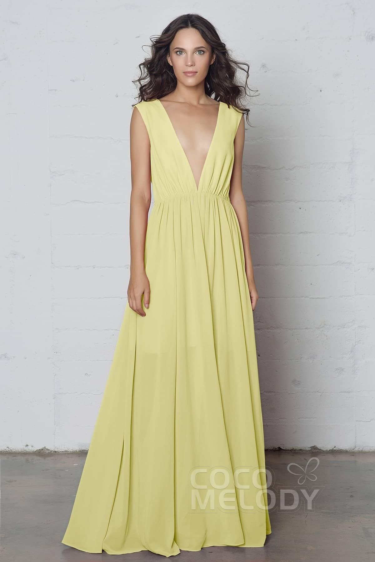 Sheath-Column Floor Length Chiffon Dress PR17022 - COCOMELODY
