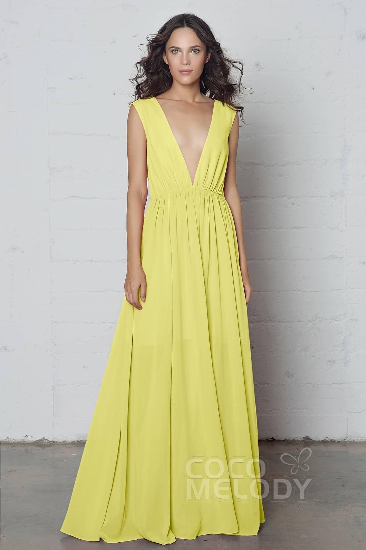 Sheath-Column Floor Length Chiffon Dress PR17022 - COCOMELODY