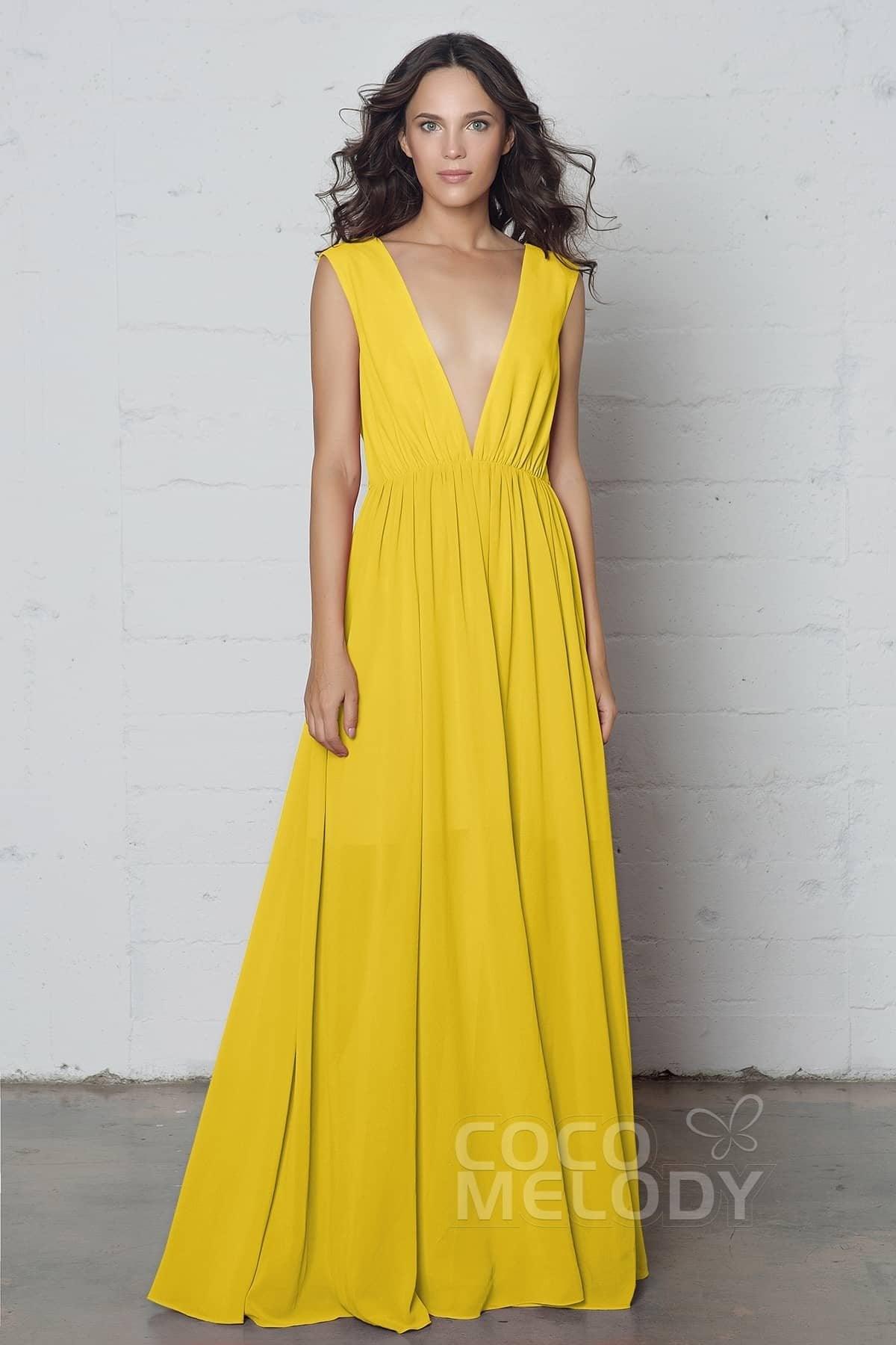 Sheath-Column Floor Length Chiffon Dress PR17022 - COCOMELODY