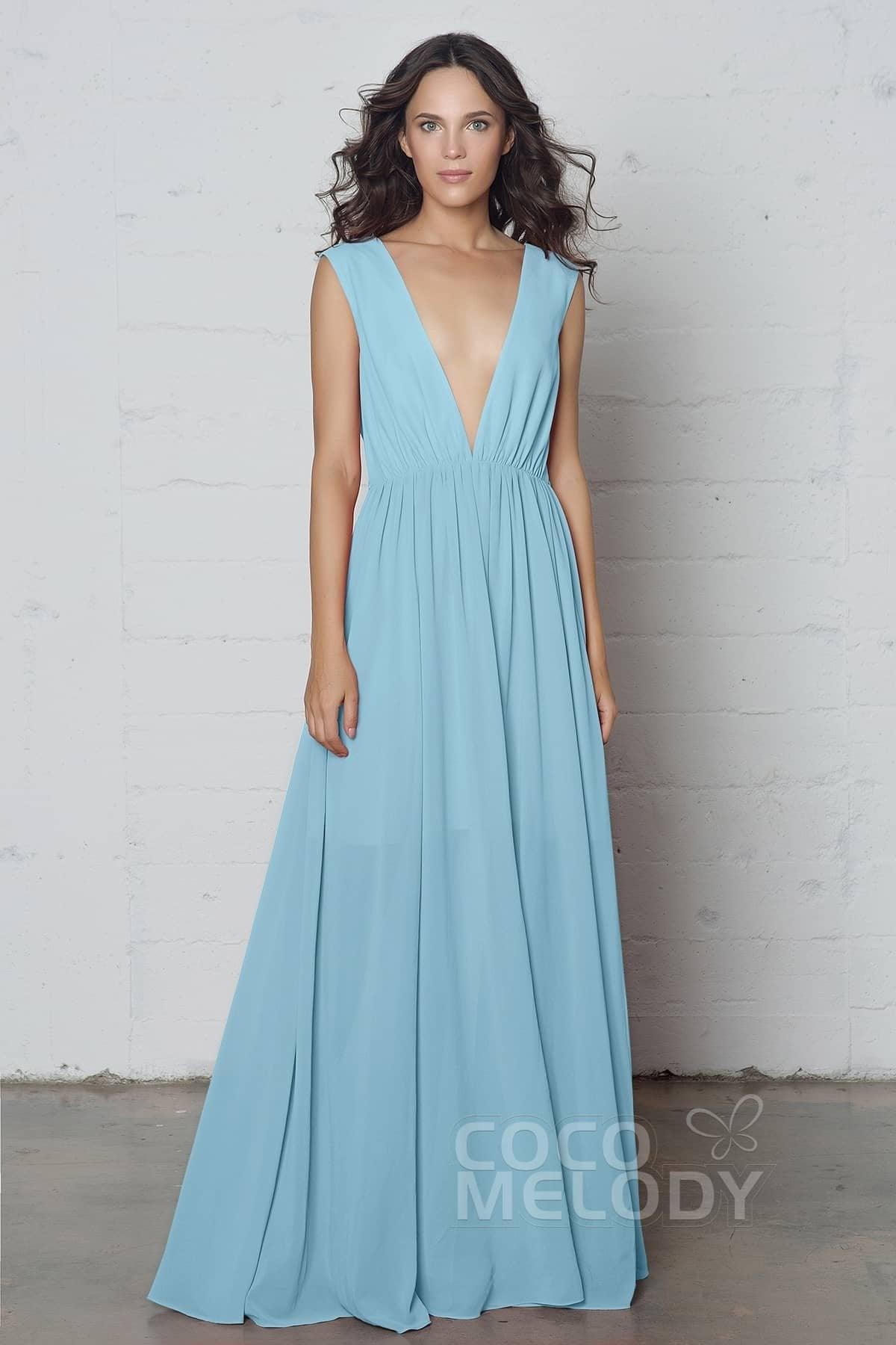 Sheath-Column Floor Length Chiffon Dress PR17022 - COCOMELODY