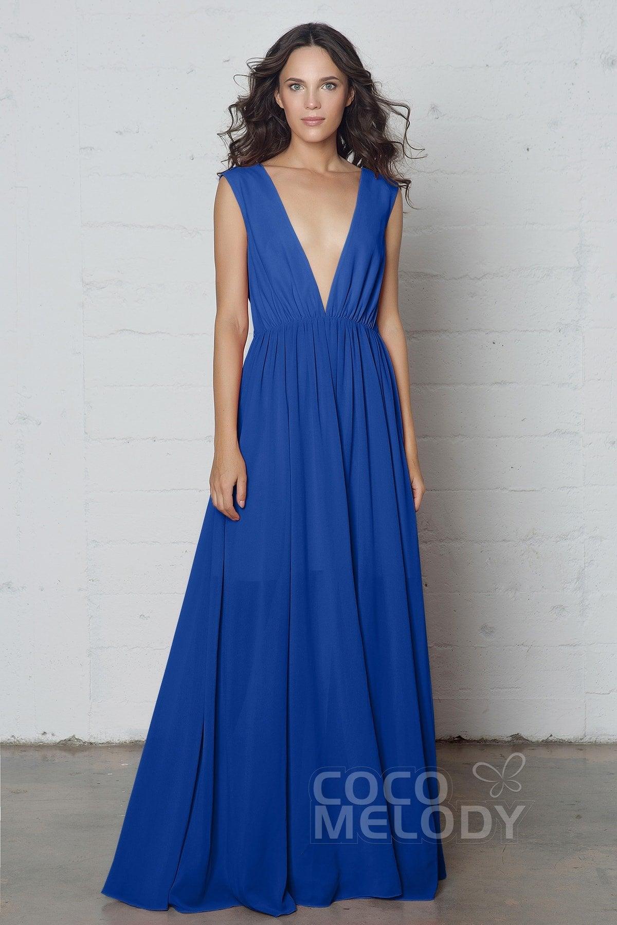 Sheath-Column Floor Length Chiffon Dress PR17022 - COCOMELODY