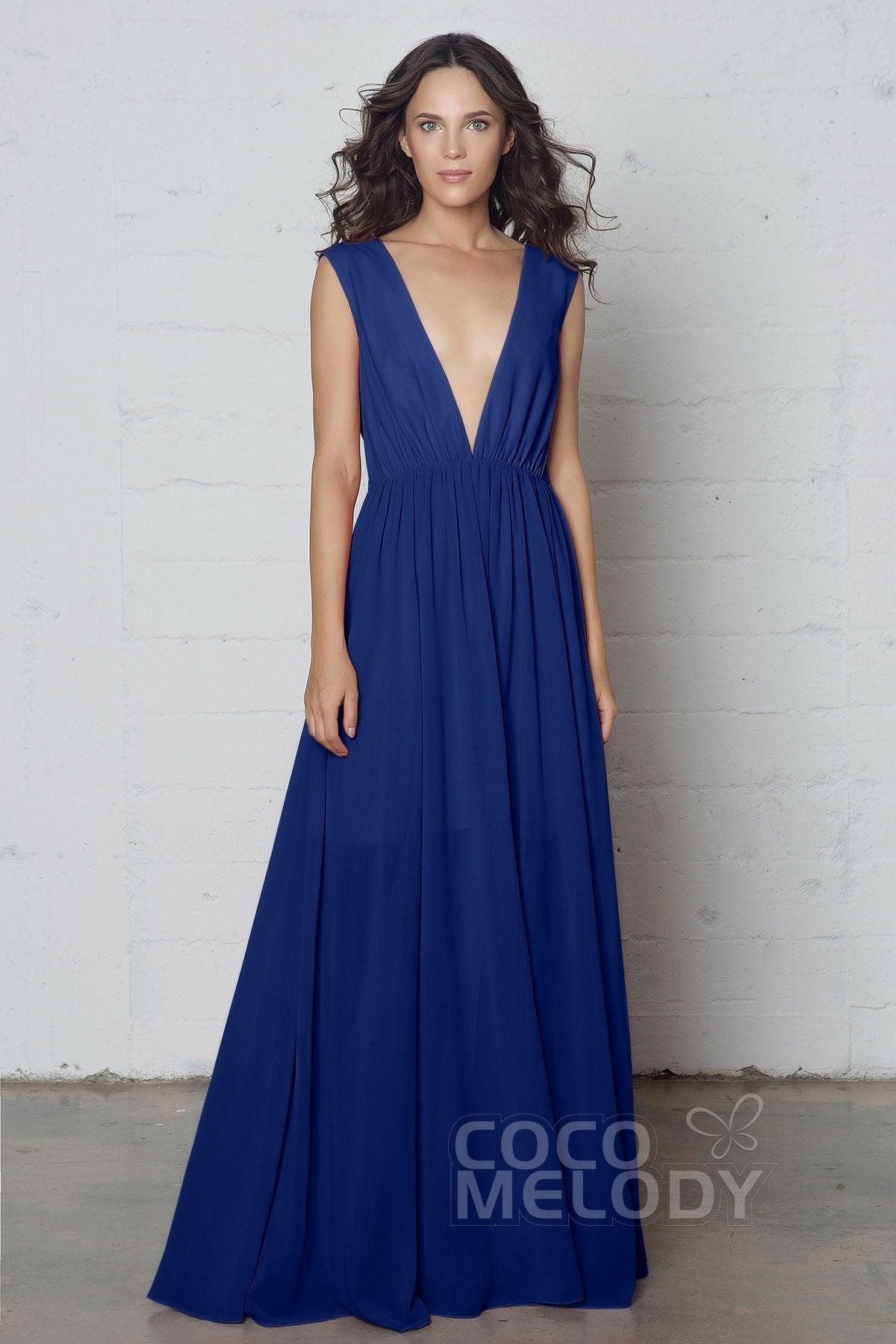 Sheath-Column Floor Length Chiffon Dress PR17022 - COCOMELODY