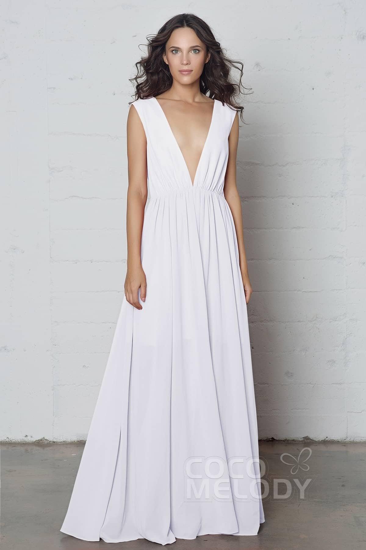Sheath-Column Floor Length Chiffon Dress PR17022 - COCOMELODY